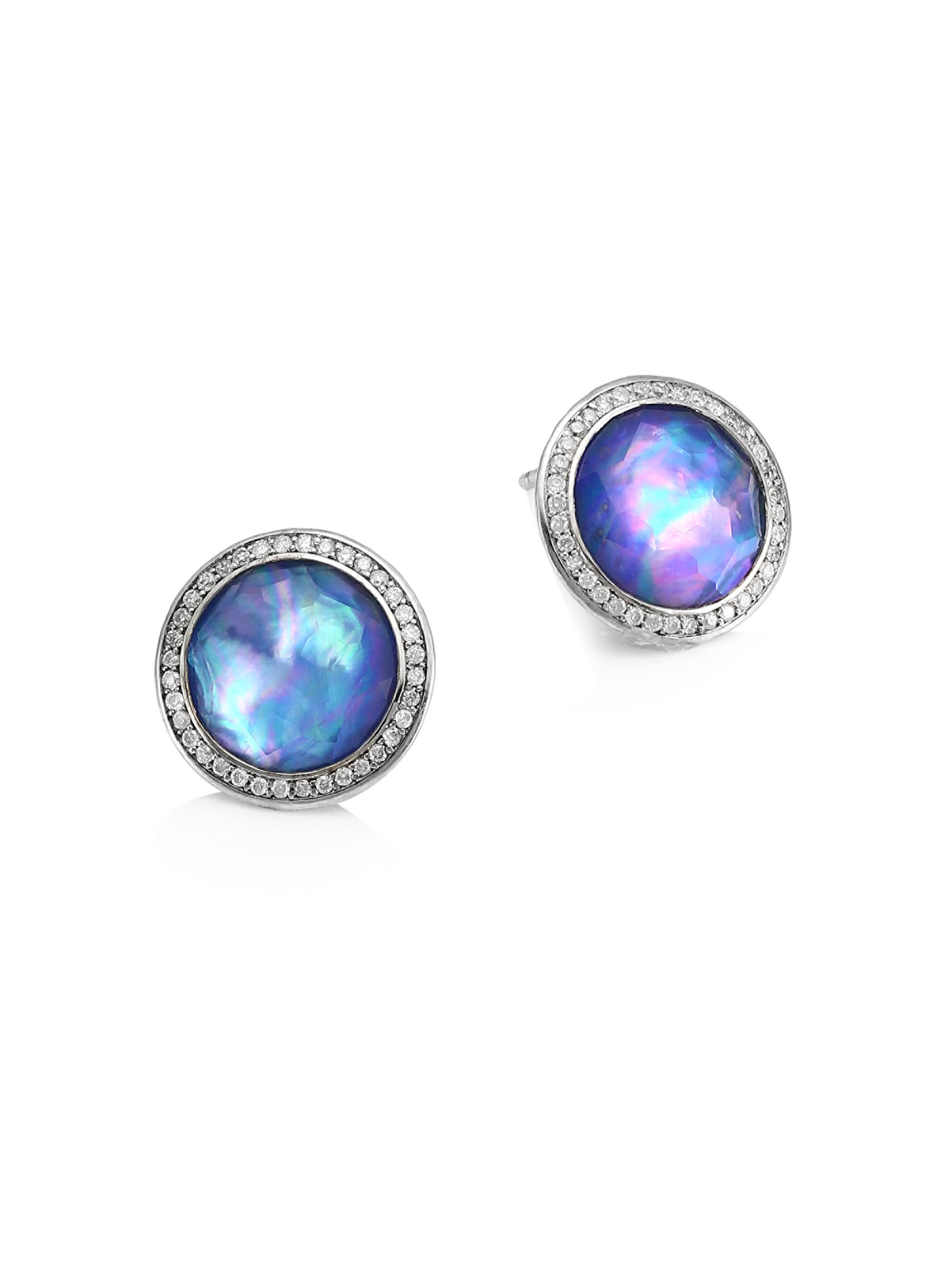 Ippolita Women's Lollipop  Sterling Silver, Triplet & Diamond Stud Earrings - Silver
