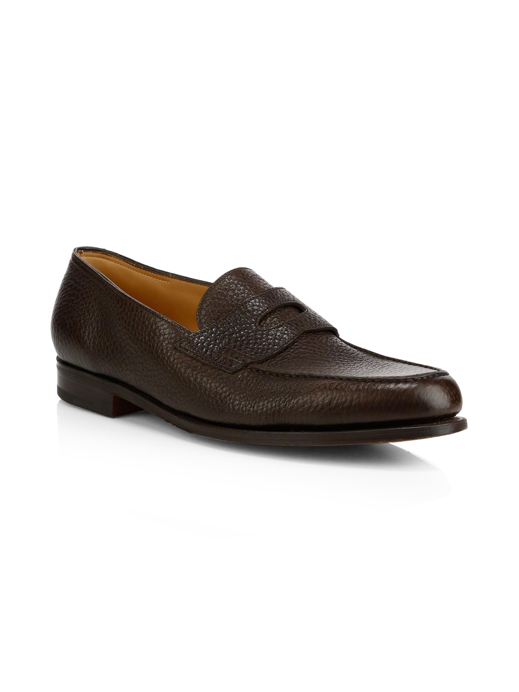 John Lobb Lopez Grain Leather Loafers | Saks Fifth Avenue
