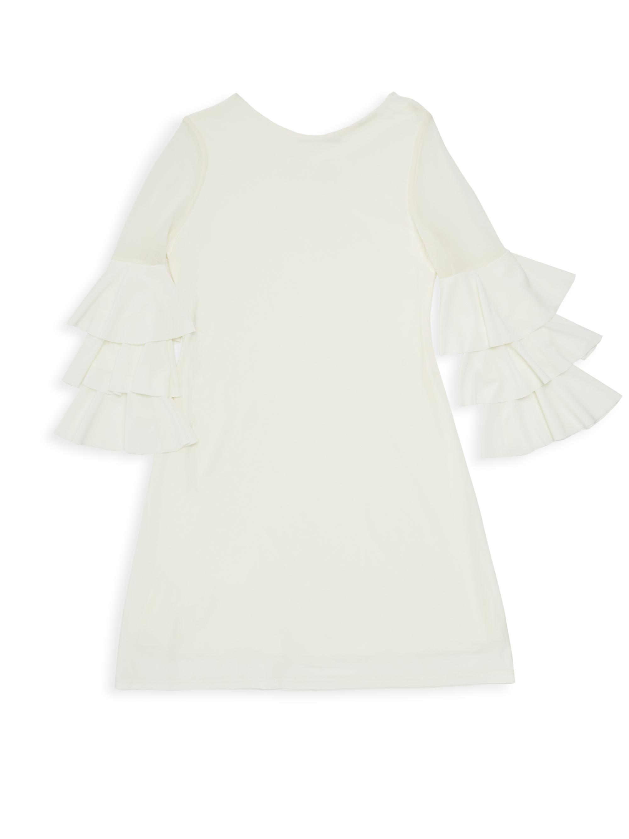 Un Deux Trois Girl's Ruffle Sleeve Shift Dress -