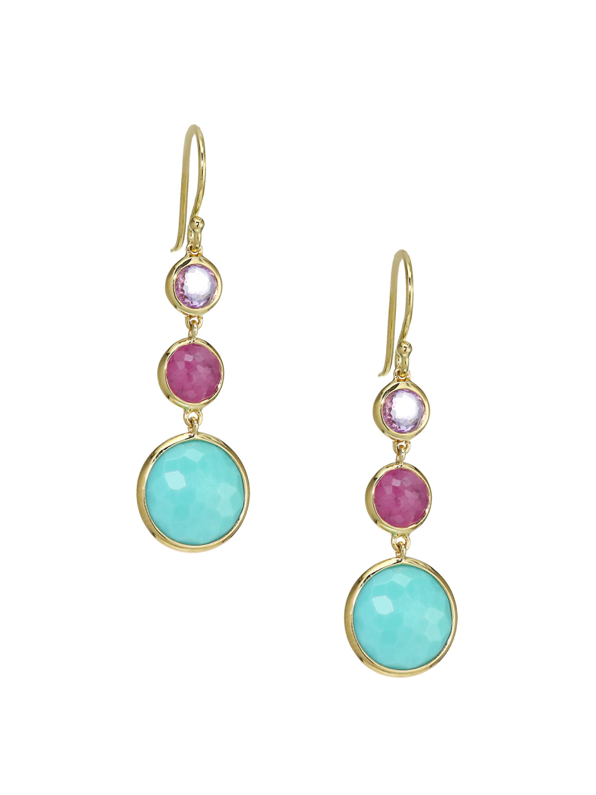 Ippolita Women's Lollipop Lollitini 18K Yellow Gold & Multi-Stone Triple-Drop Earrings - Gold