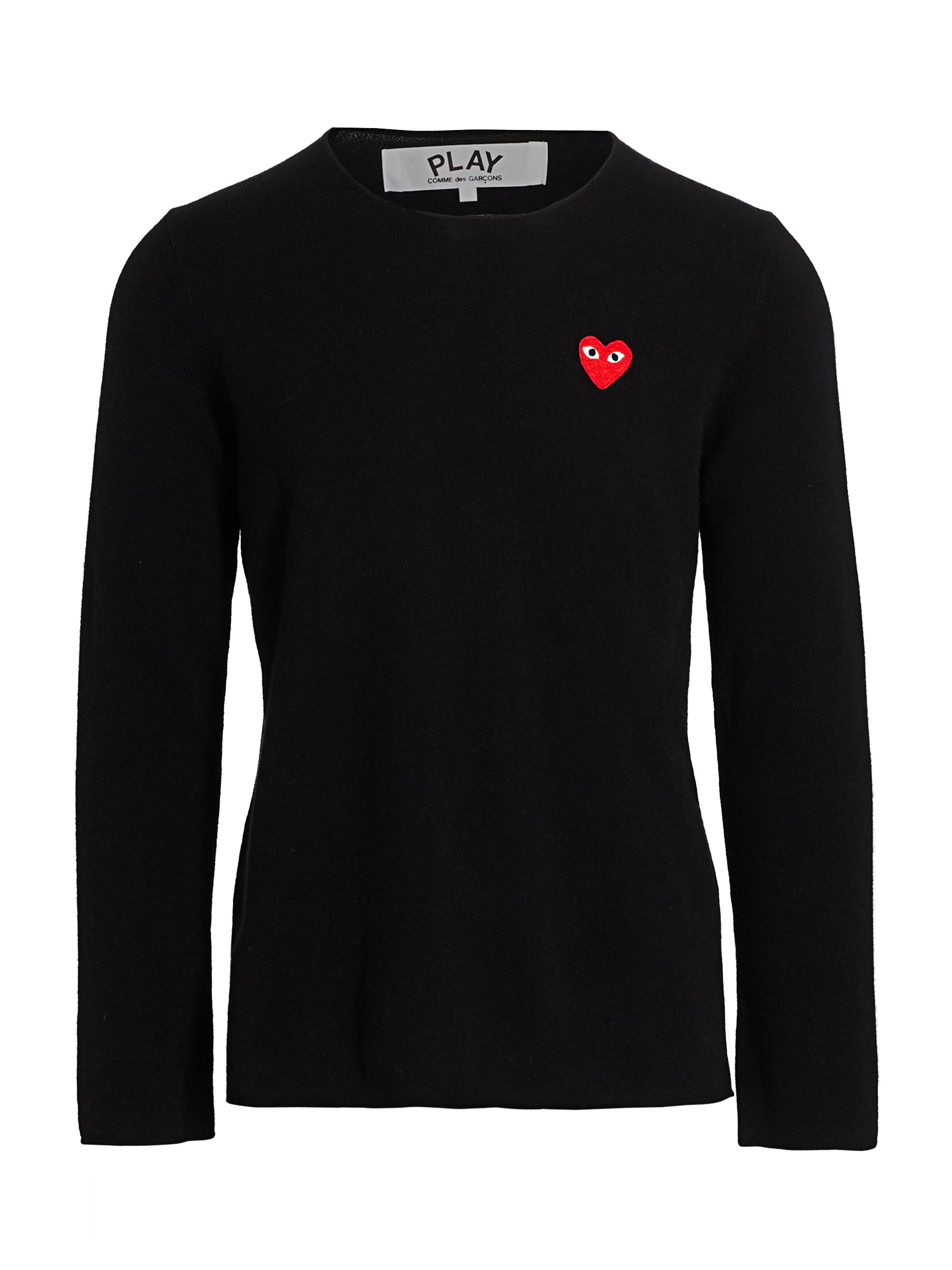 Comme des Garçons PLAY Double Heart Play V-Neck Sweater | Saks