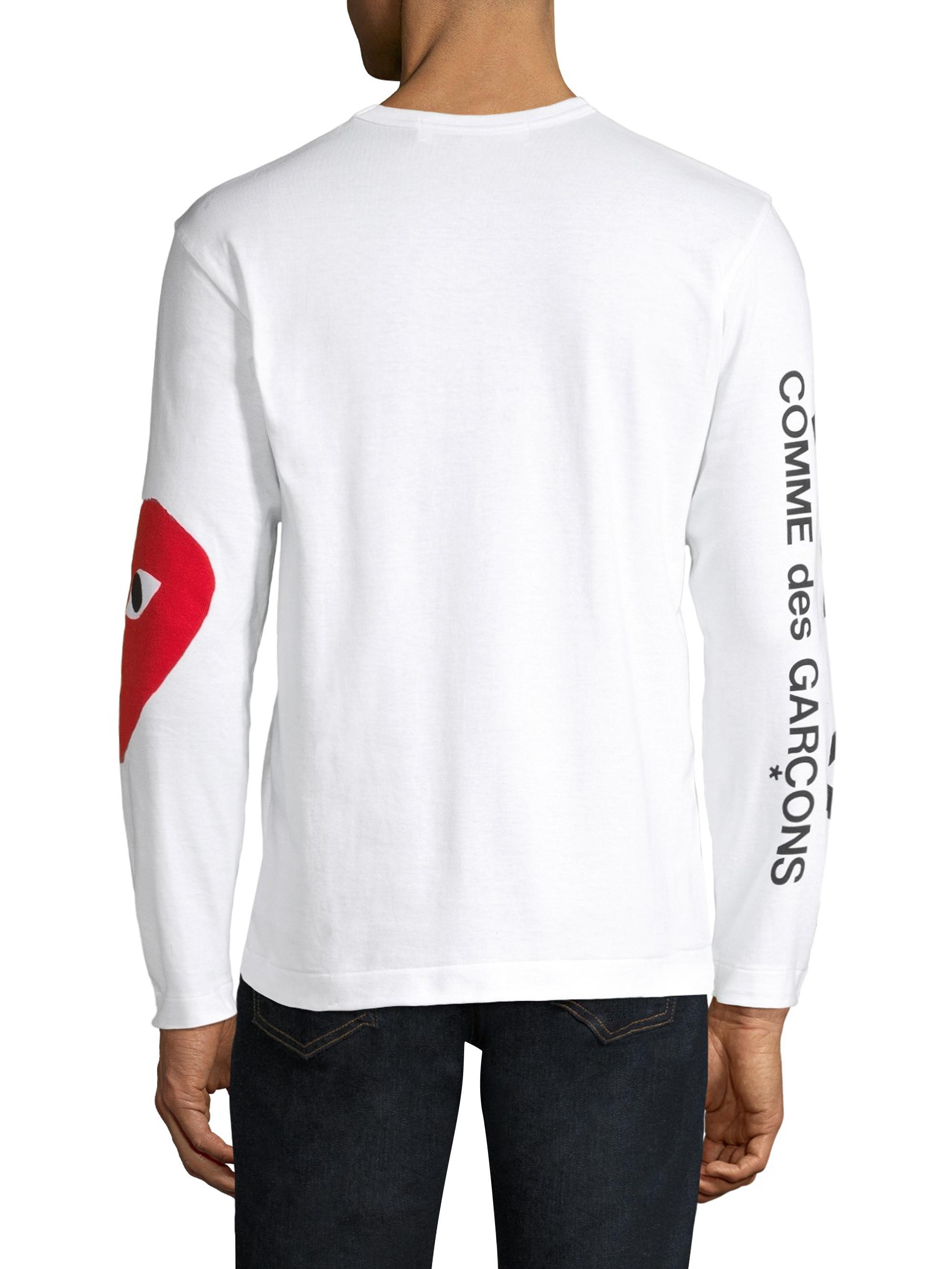 Comme des Garçons PLAY Play Logo Long-Sleeve Cotton Tee | Saks