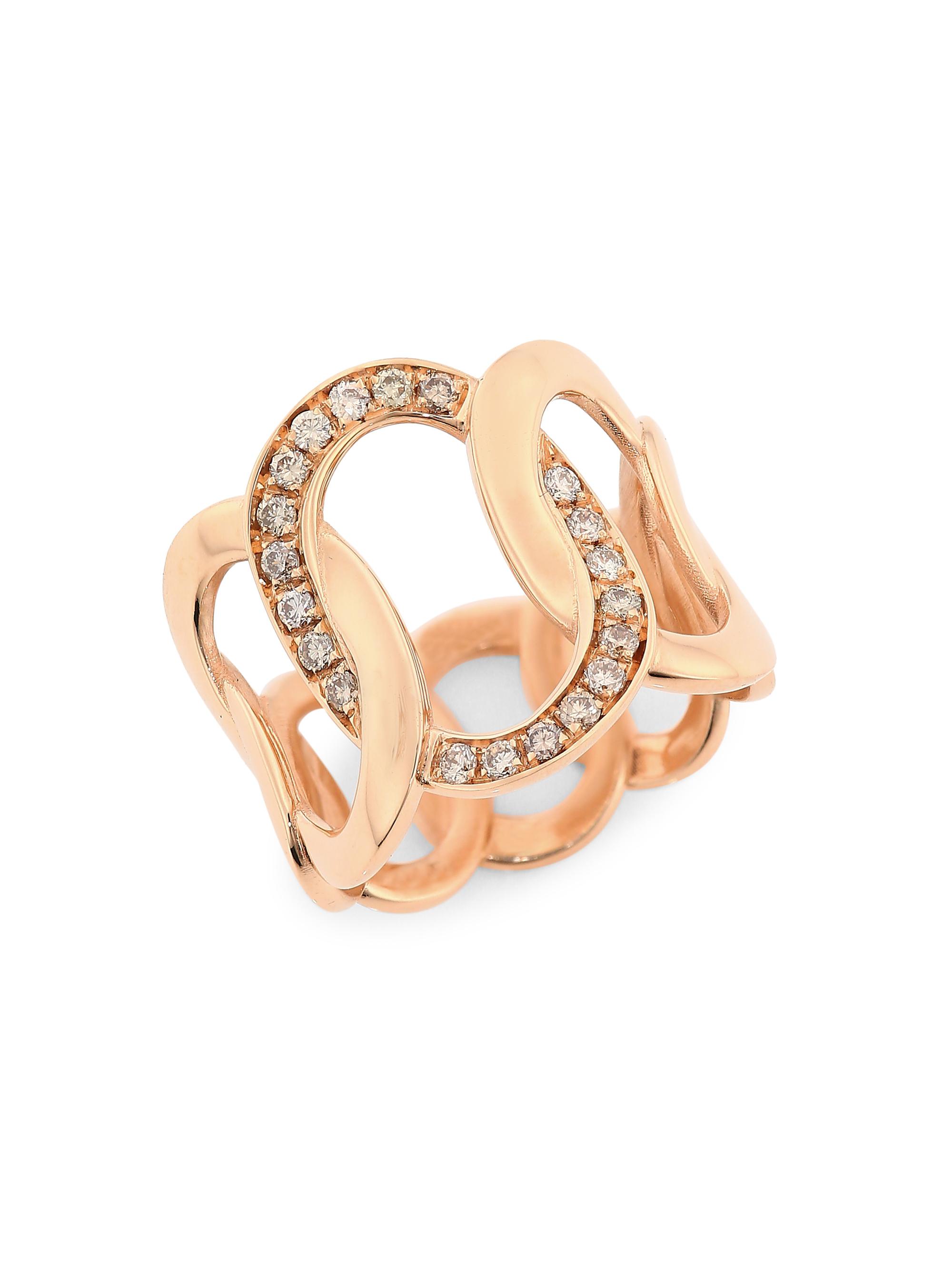 Pomellato Women's Brera 18K Rose Gold & Brown Diamond Ring - Rose Gold