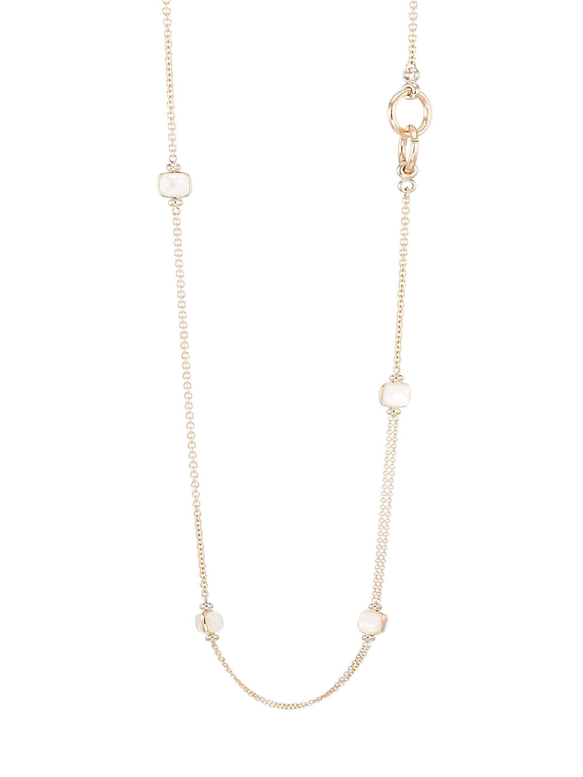 Pomellato Women's Nudo Two-Tone 18K Gold White Topaz & Mother-Of-Pearl Necklace
