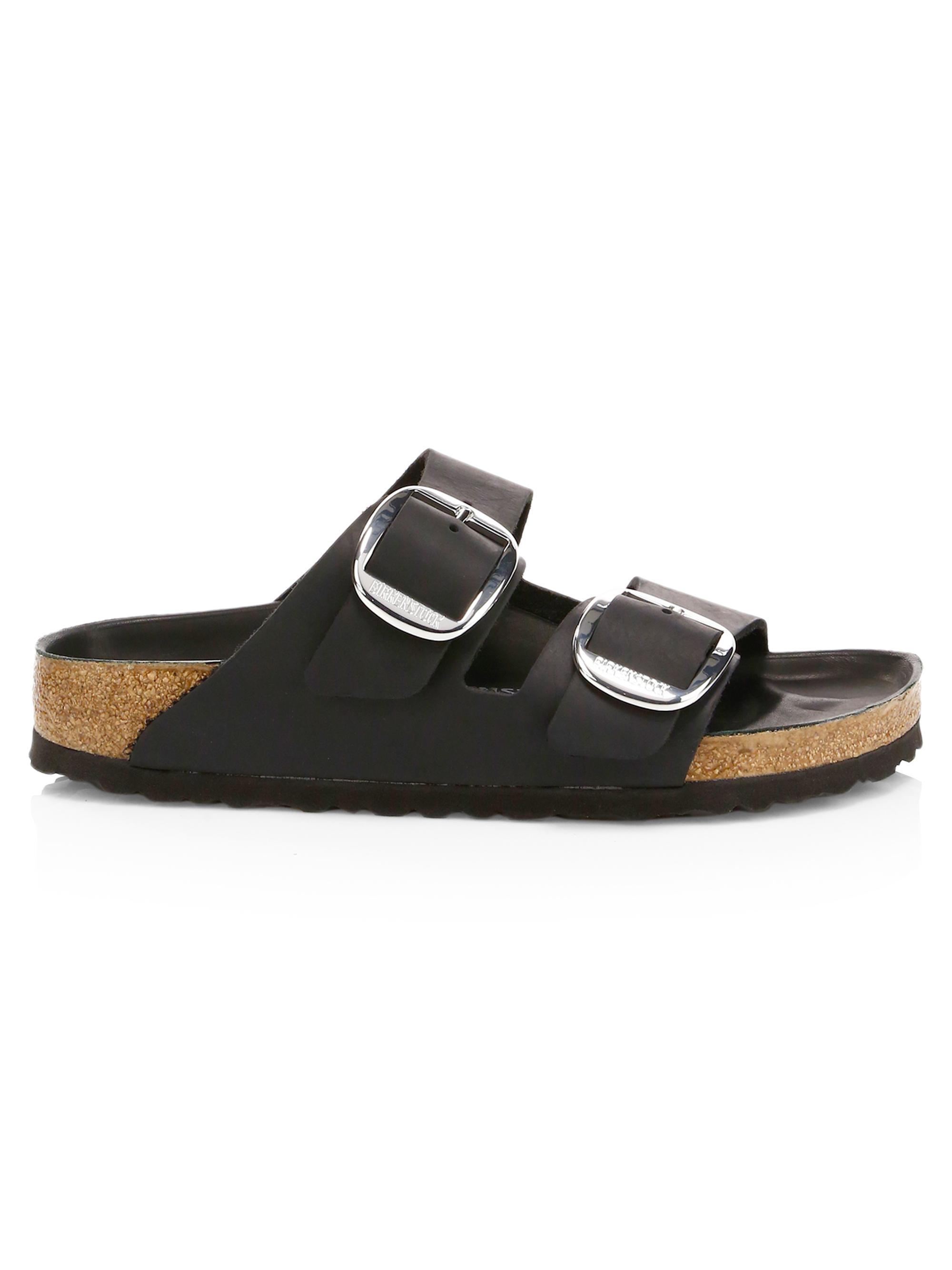 Birkenstock Women's Arizona Big Buckle Leather Sandals - Black