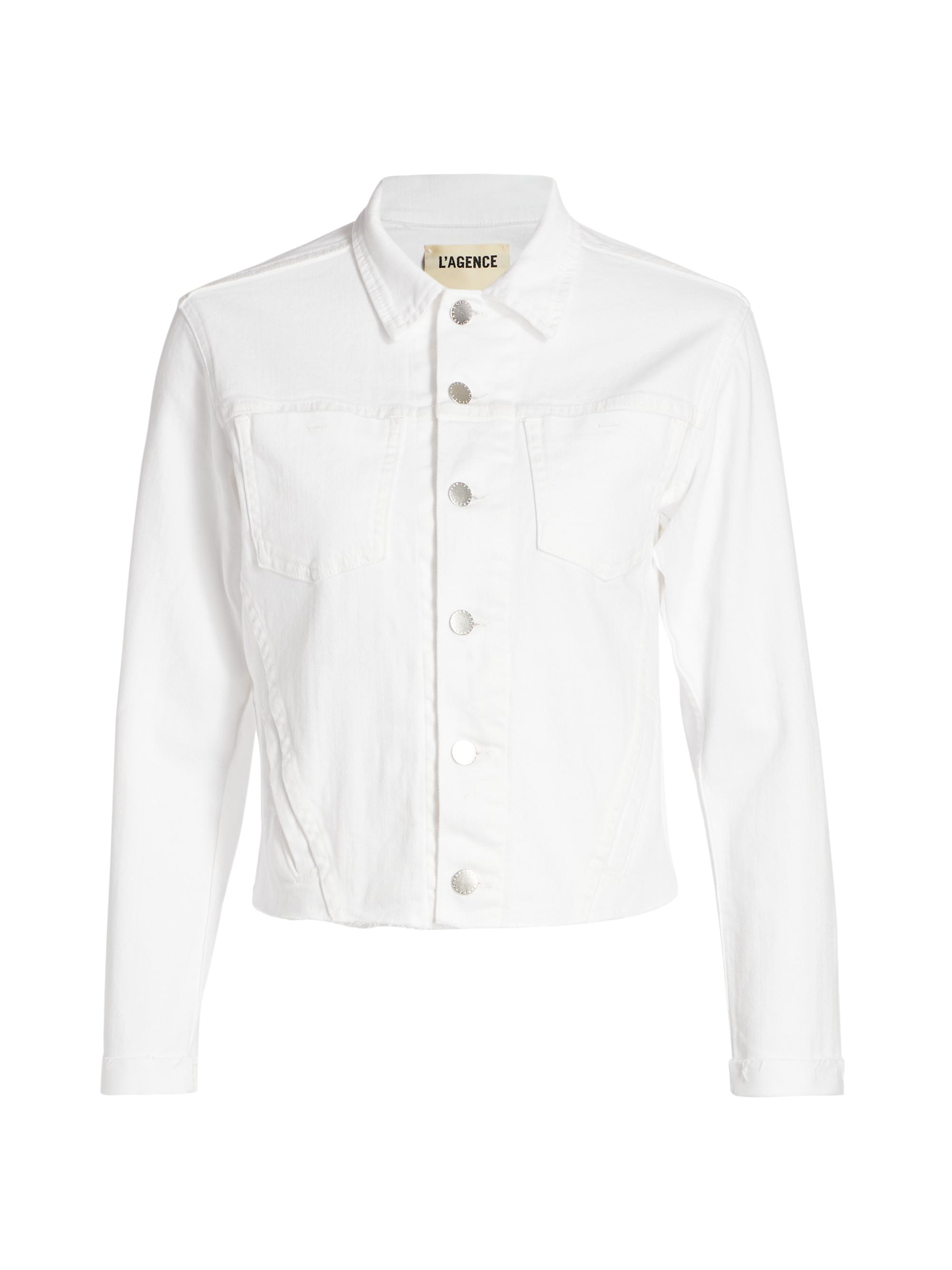 L'AGENCE Women's Janelle Slim-Fit Denim Jacket - Blanc