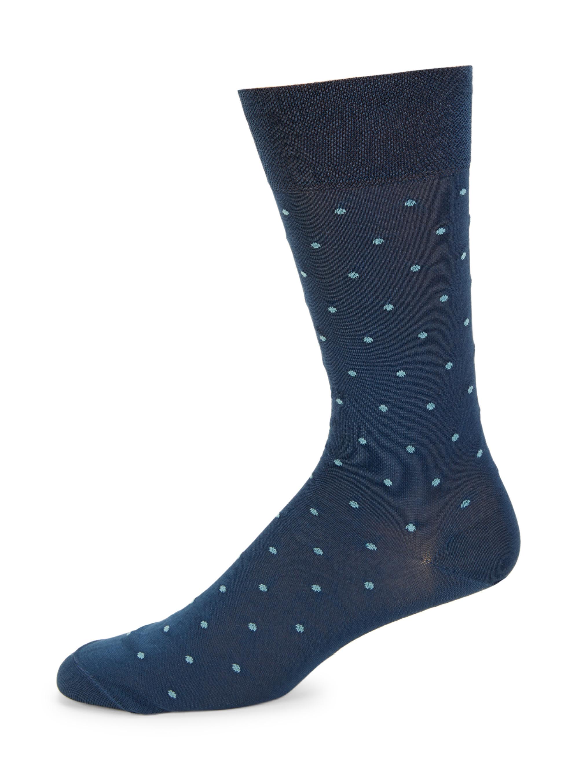 Marcoliani Men's Polka Dot Crew Socks - Ocean