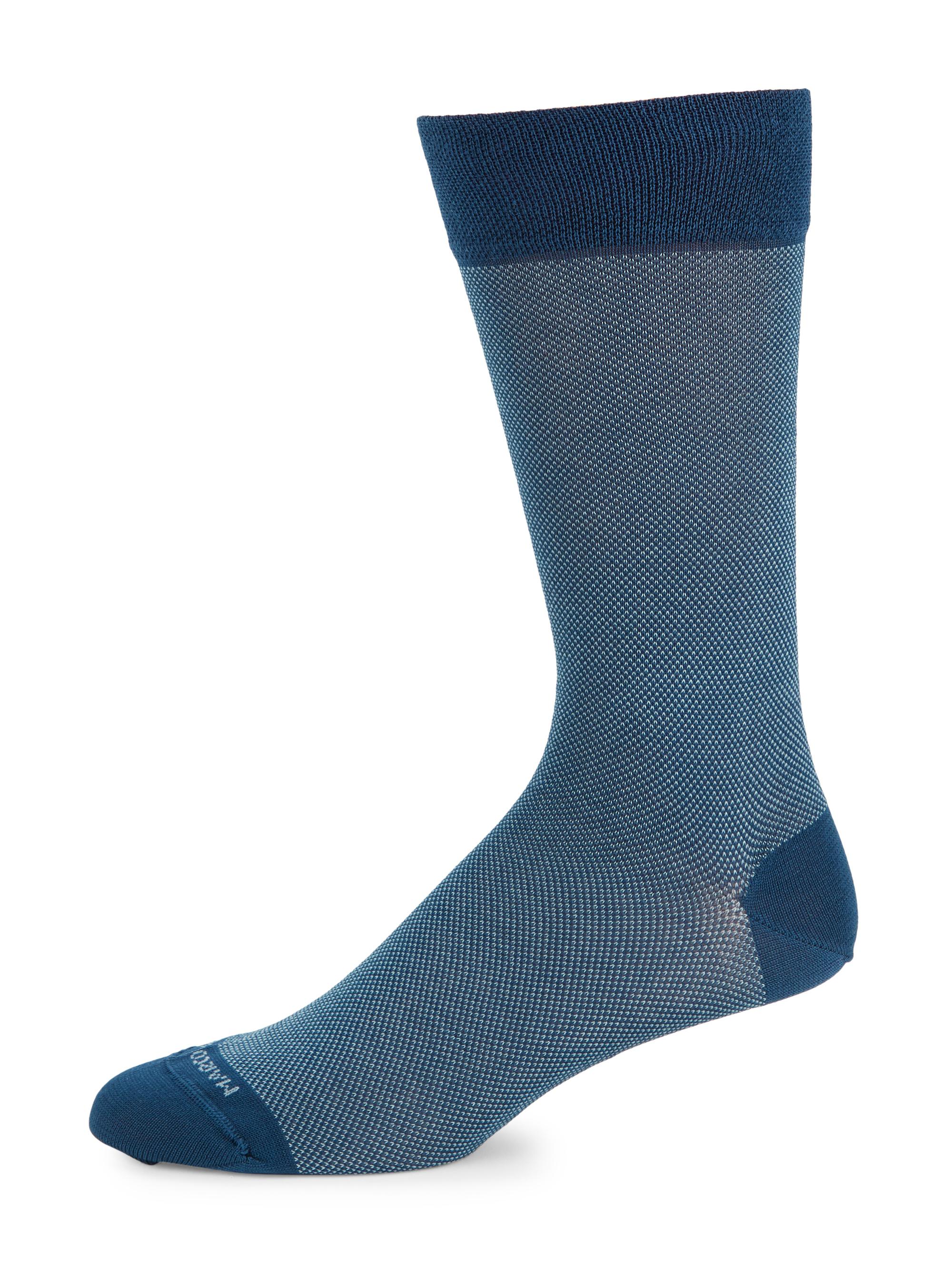 Marcoliani Men's Lisle Birdsey Socks - Ocean
