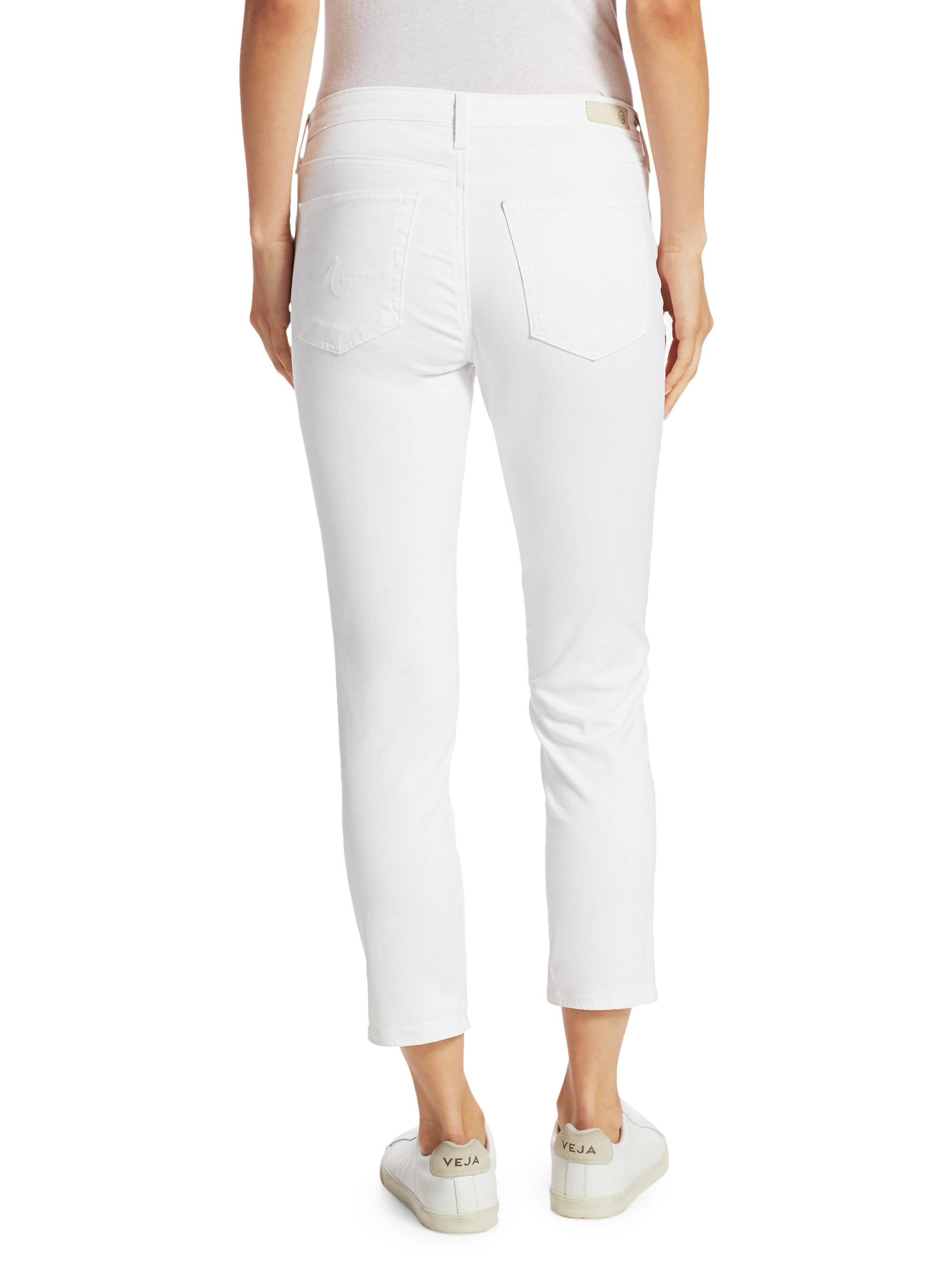 AG Jeans Prima Sateen Mid-Rise Crop Cigarette Pants | Saks Fifth