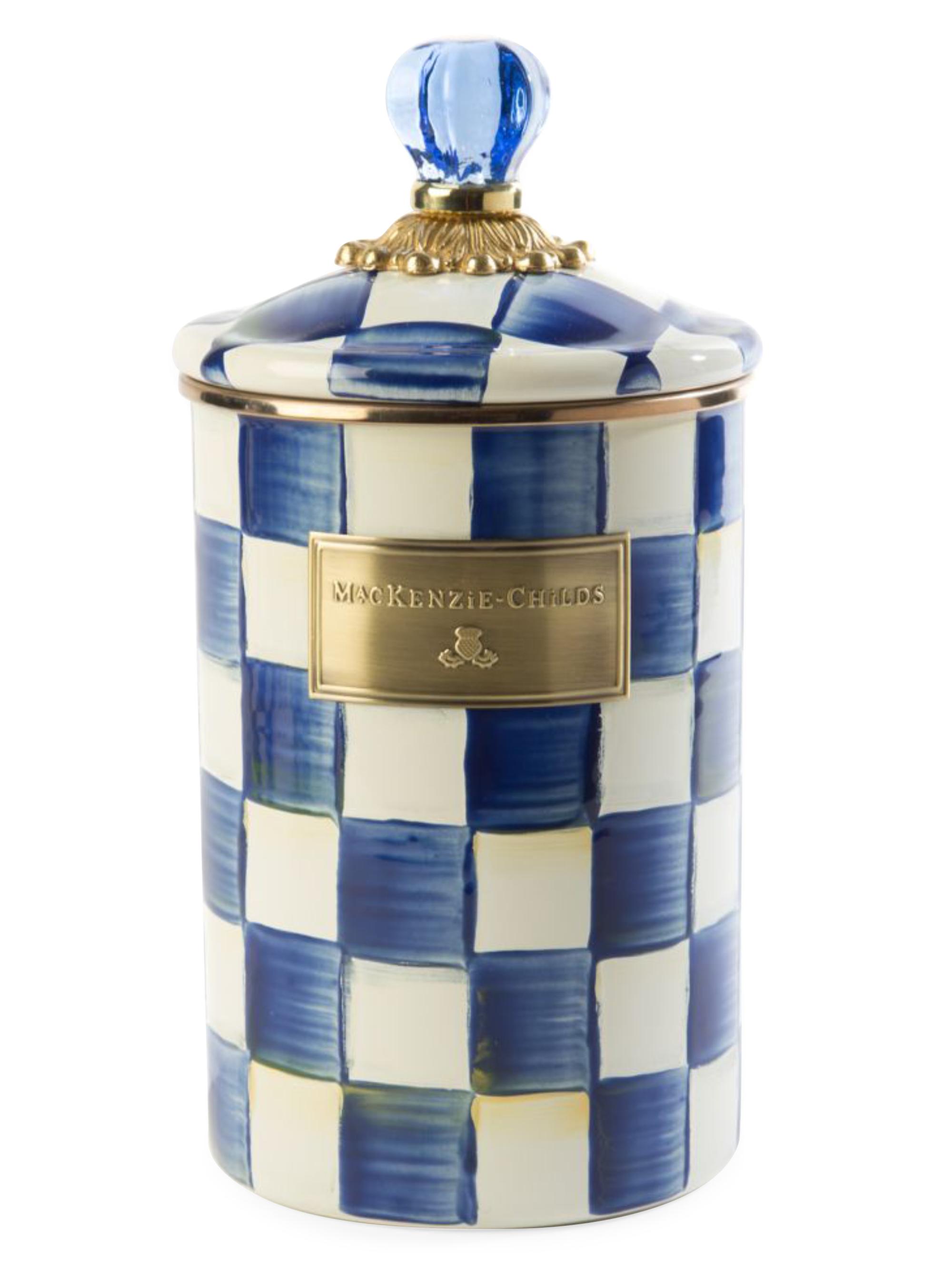 MacKenzie-Childs Royal Check Large Enamel Canister