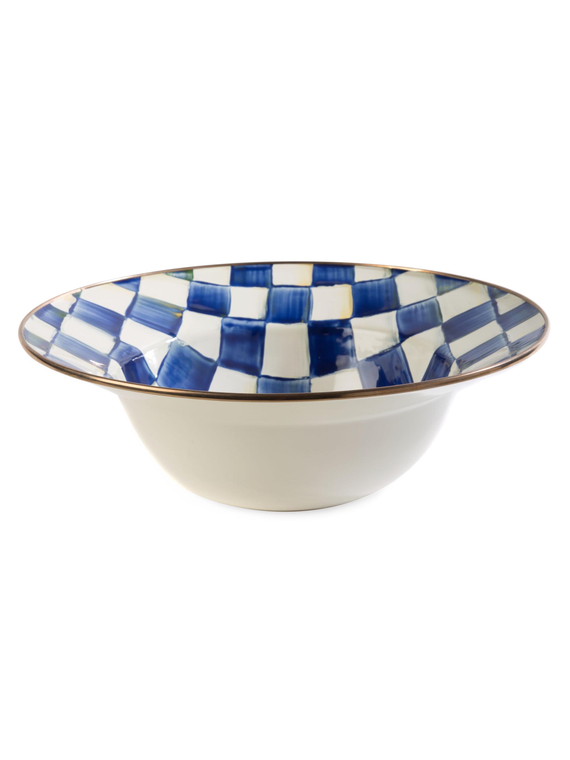 MacKenzie-Childs Royal Check Enamel Serving Bowl