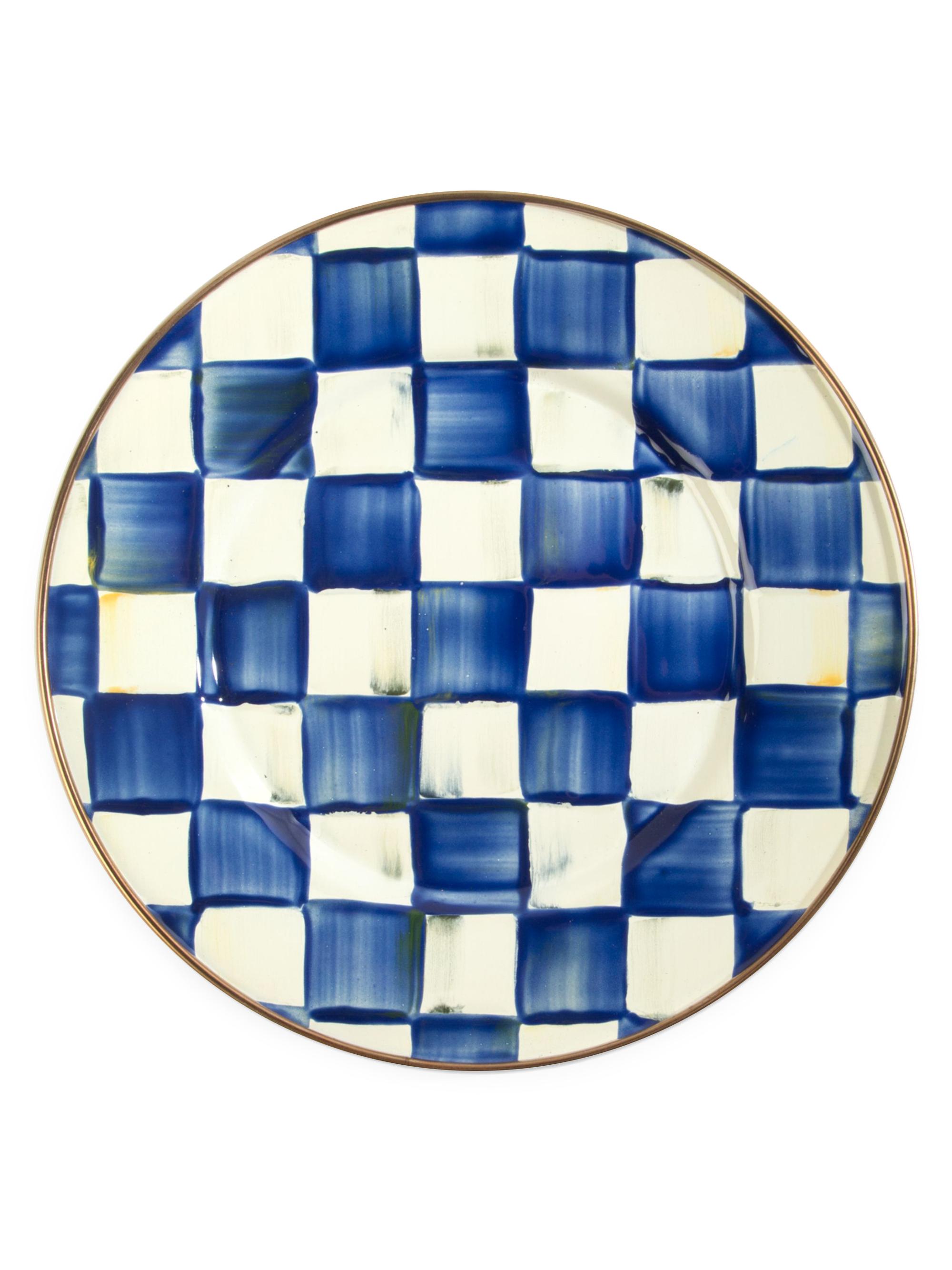 MacKenzie-Childs Royal Check Salad/Dessert Plate