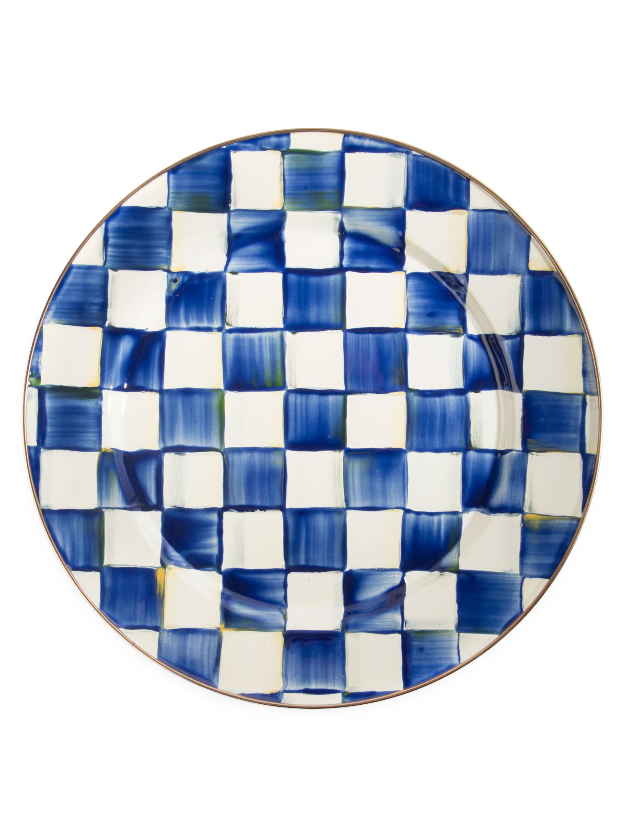 MacKenzie-Childs Royal Check Enamel Charger Plate
