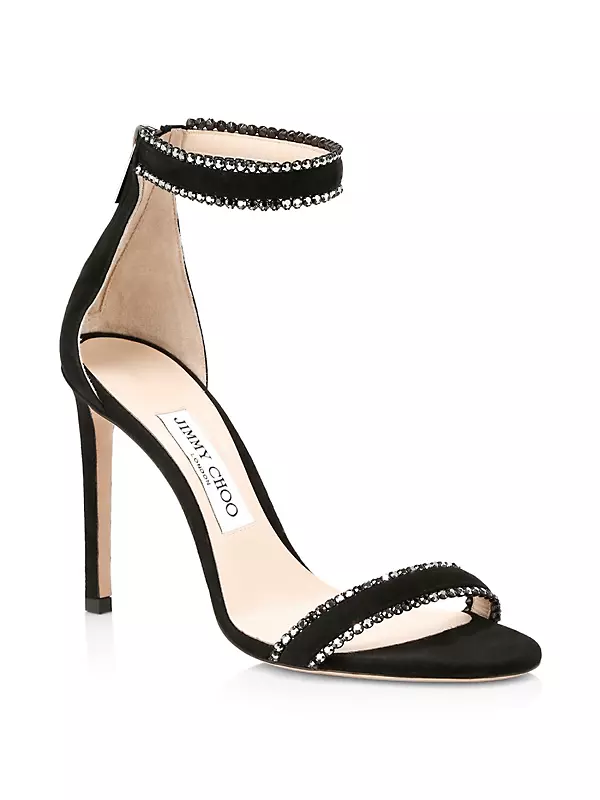 Shop Jimmy Choo Dochas Embellished Suede Sandals | Saks Fifth Avenue
