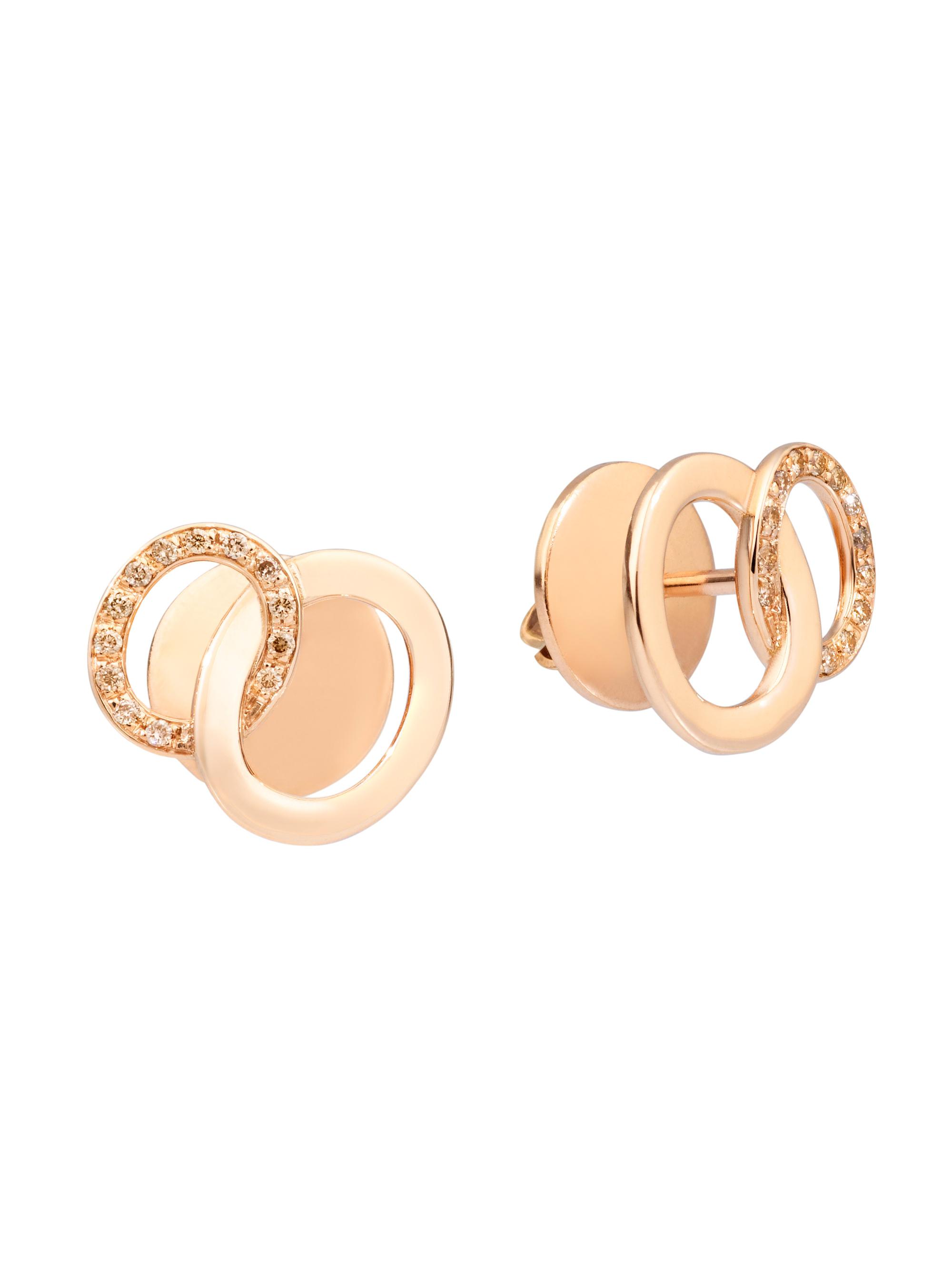 Pomellato Women's Brera Rose Gold & Brown Diamond Circle Link Stud Earrings - Rose Gold
