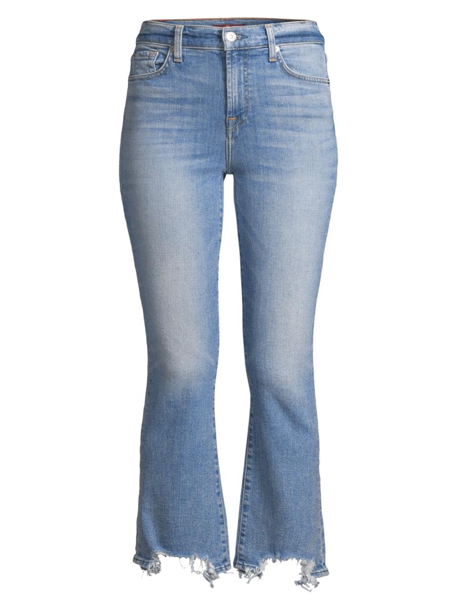 7 For All Mankind High Rise Slim Kick Flare Cropped Jeans