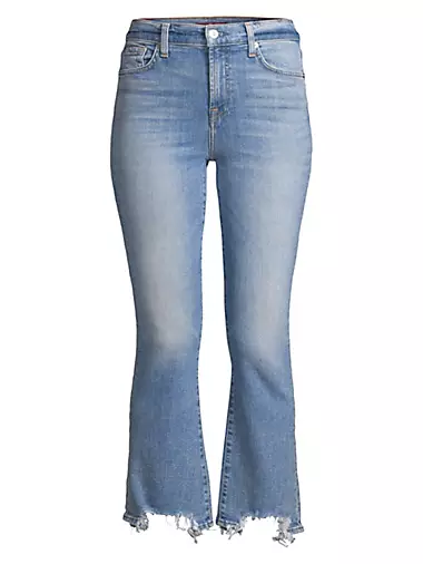 High Rise Slim Kick Flare Cropped Jeans