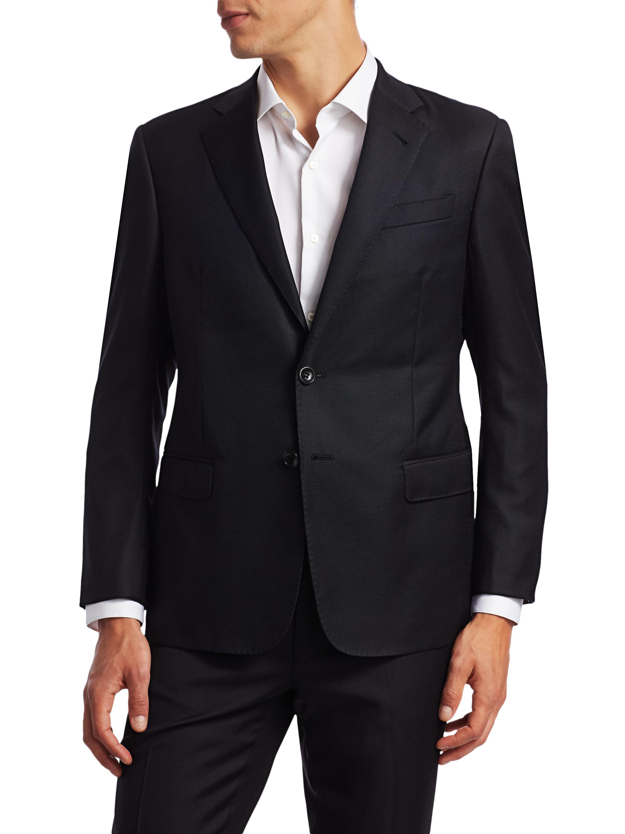 Giorgio Armani Soft Basic Wool Two-Button Slim-Fit Blazer | Saks