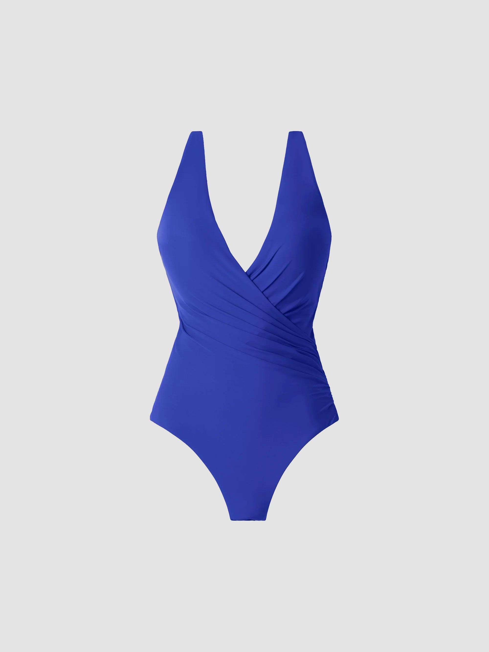 Miraclesuit Swim Women's Rock Solid Wrapsody One-Piece Swimsuit - Delphine Blue - Size 8