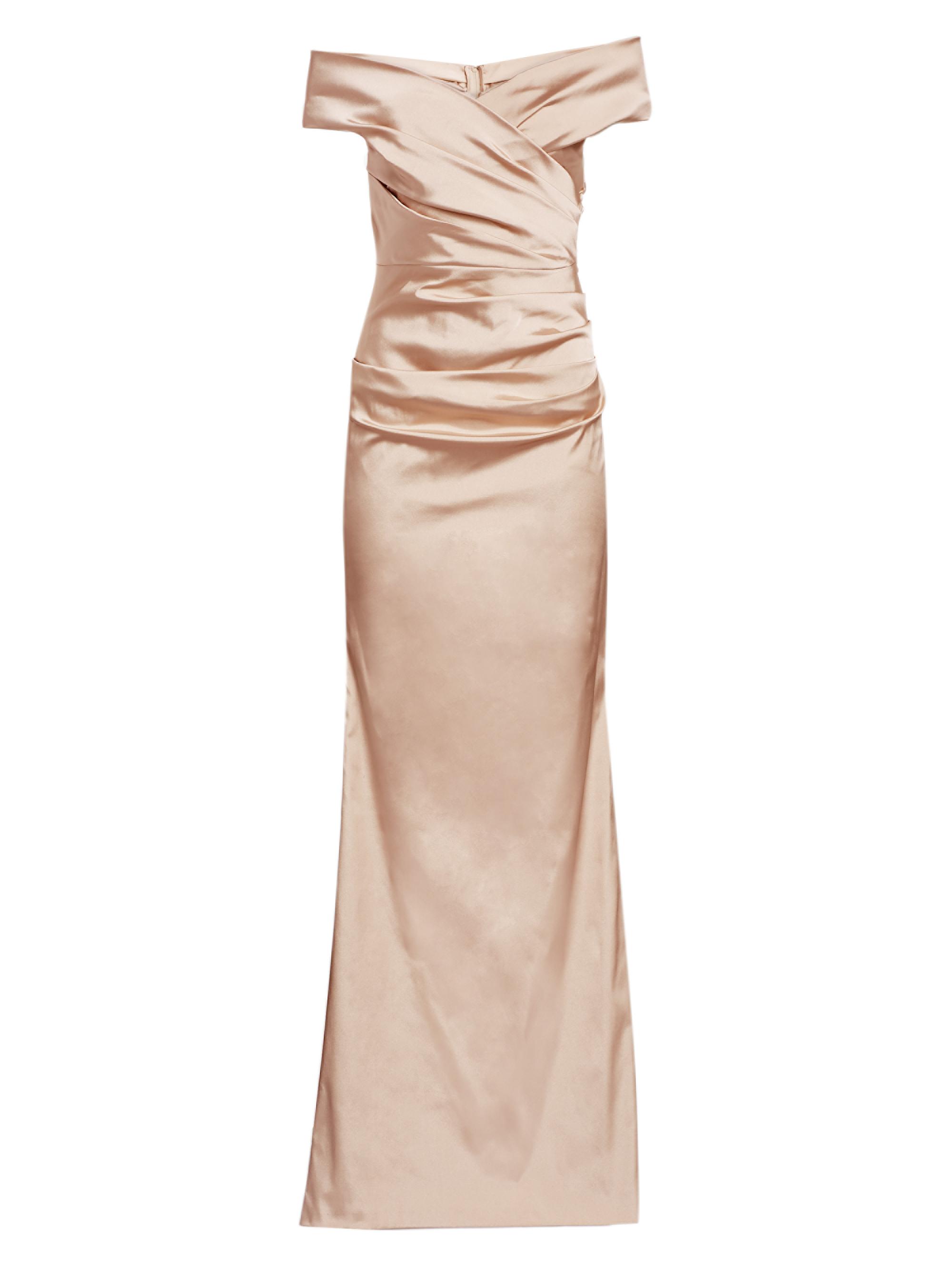 Teri Jon by Rickie Freeman Women's Off-The-Shoulder Ruched Satin Gown - Champagne | Thumbnail 7