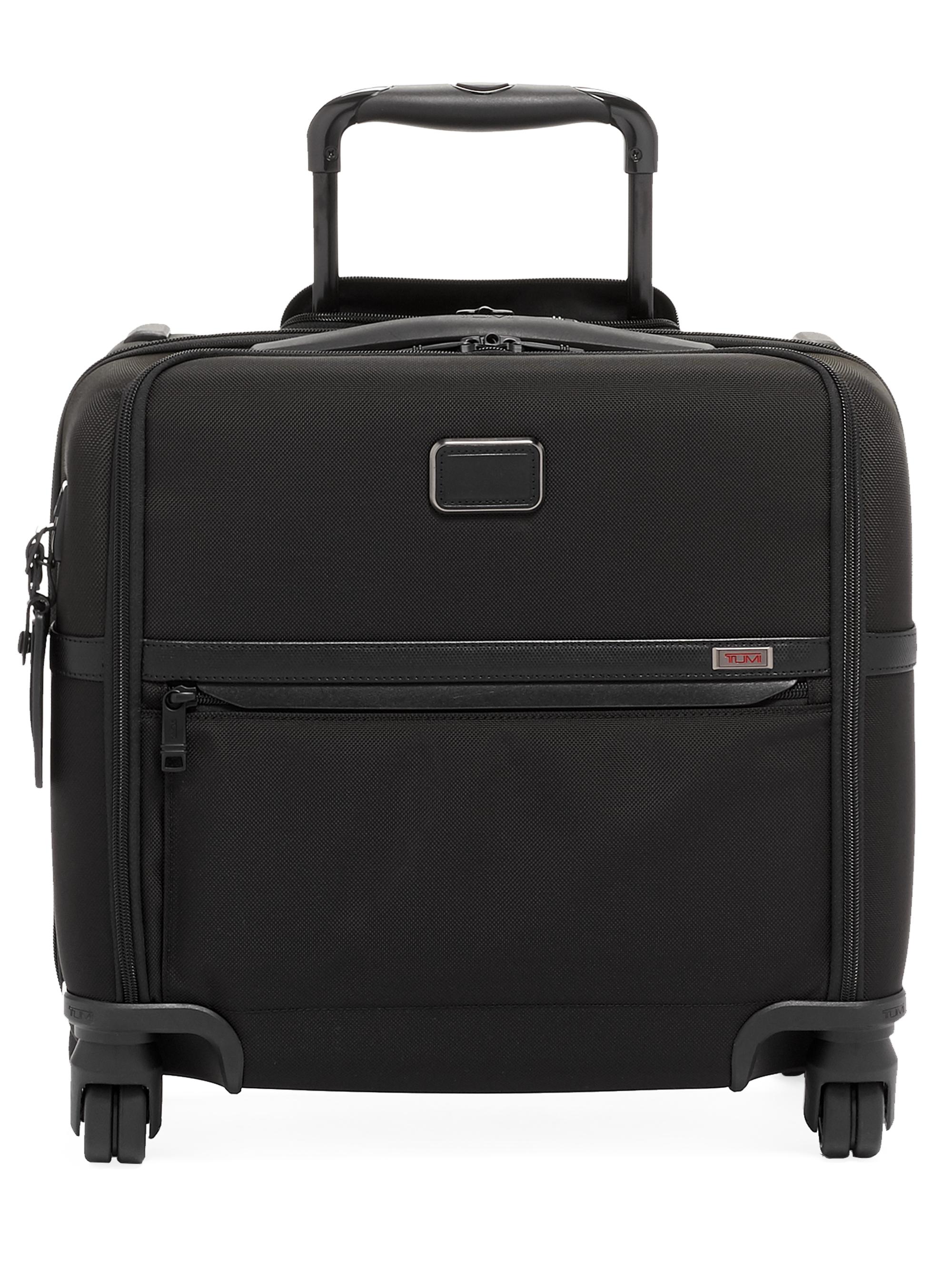 TUMI Men's Alpha Compact 4-Wheel Briefcase - Black
