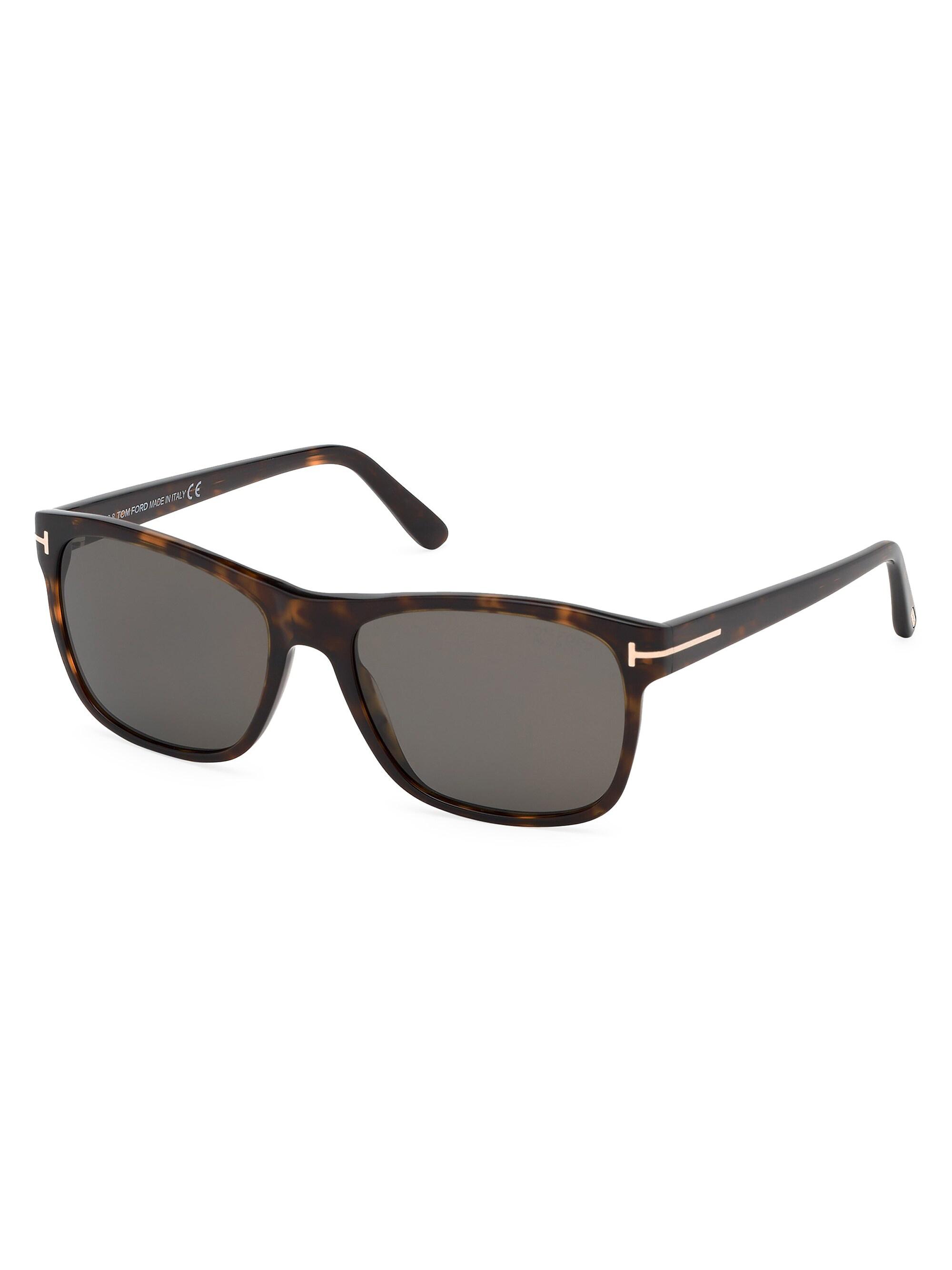 TOM FORD Men's Giulio 54MM Square Havana Sunglasses - Dark Havana