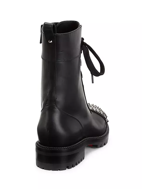 Shop Christian Louboutin TS Croc Studded Leather Combat Boots | Saks ...
