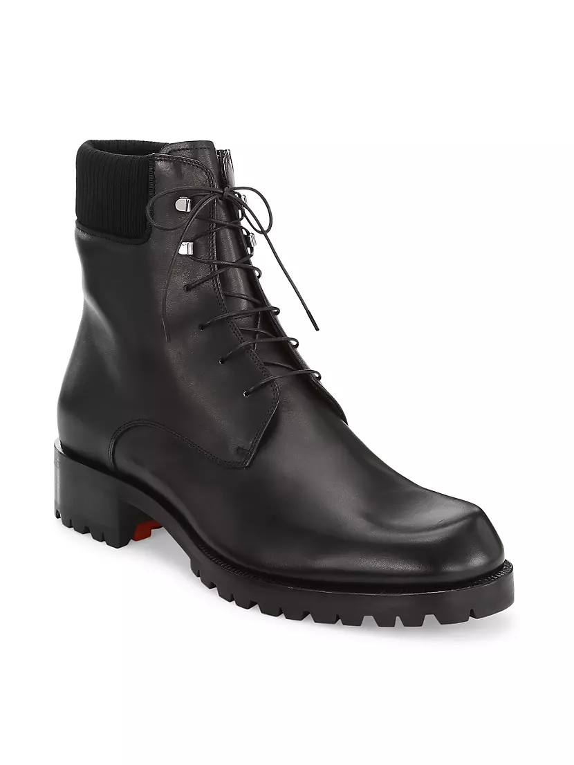 Christian Louboutin Black Leather Trapman Boots