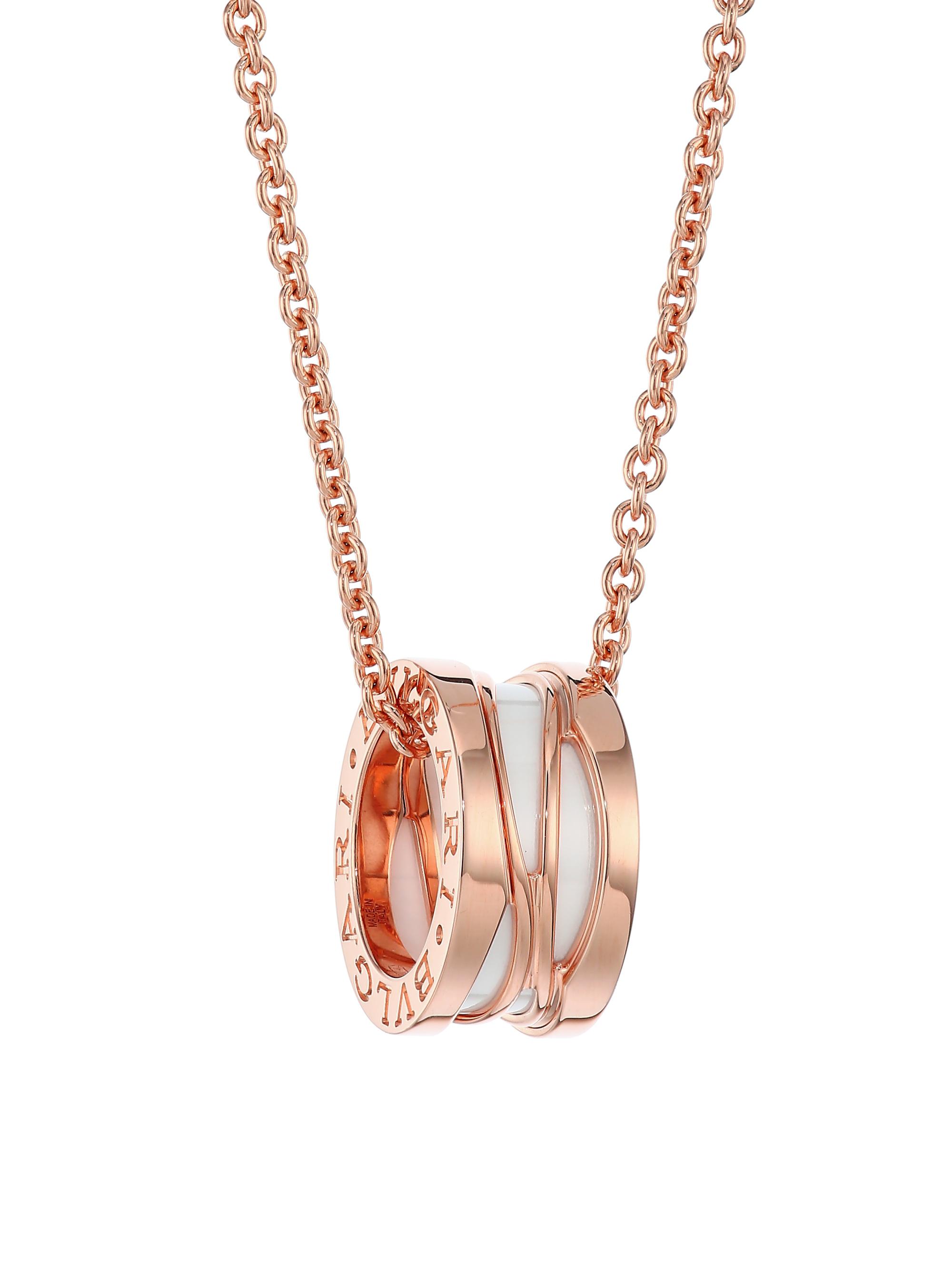 BVLGARI Women's B. zero1 18K Gold & Ceramic Pendant Necklace - Rose Gold