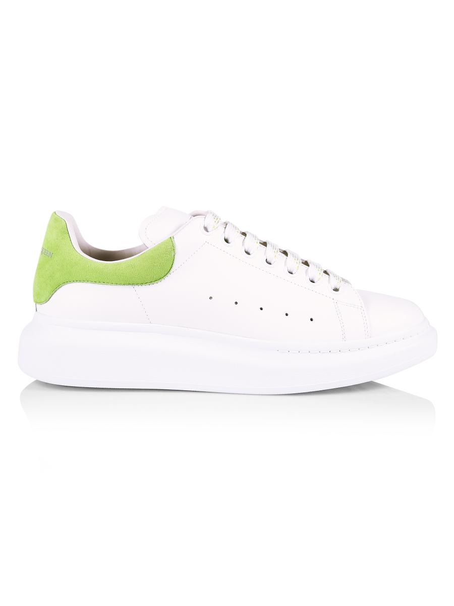 Shop McQueen Men's Oversized Leather Platform Sneakers Shop McQueen Men's Oversized Leather Platform Sneakers