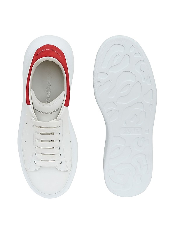 Shop McQueen Men's Oversized Leather Platform Sneakers Shop McQueen Men's Oversized Leather Platform Sneakers