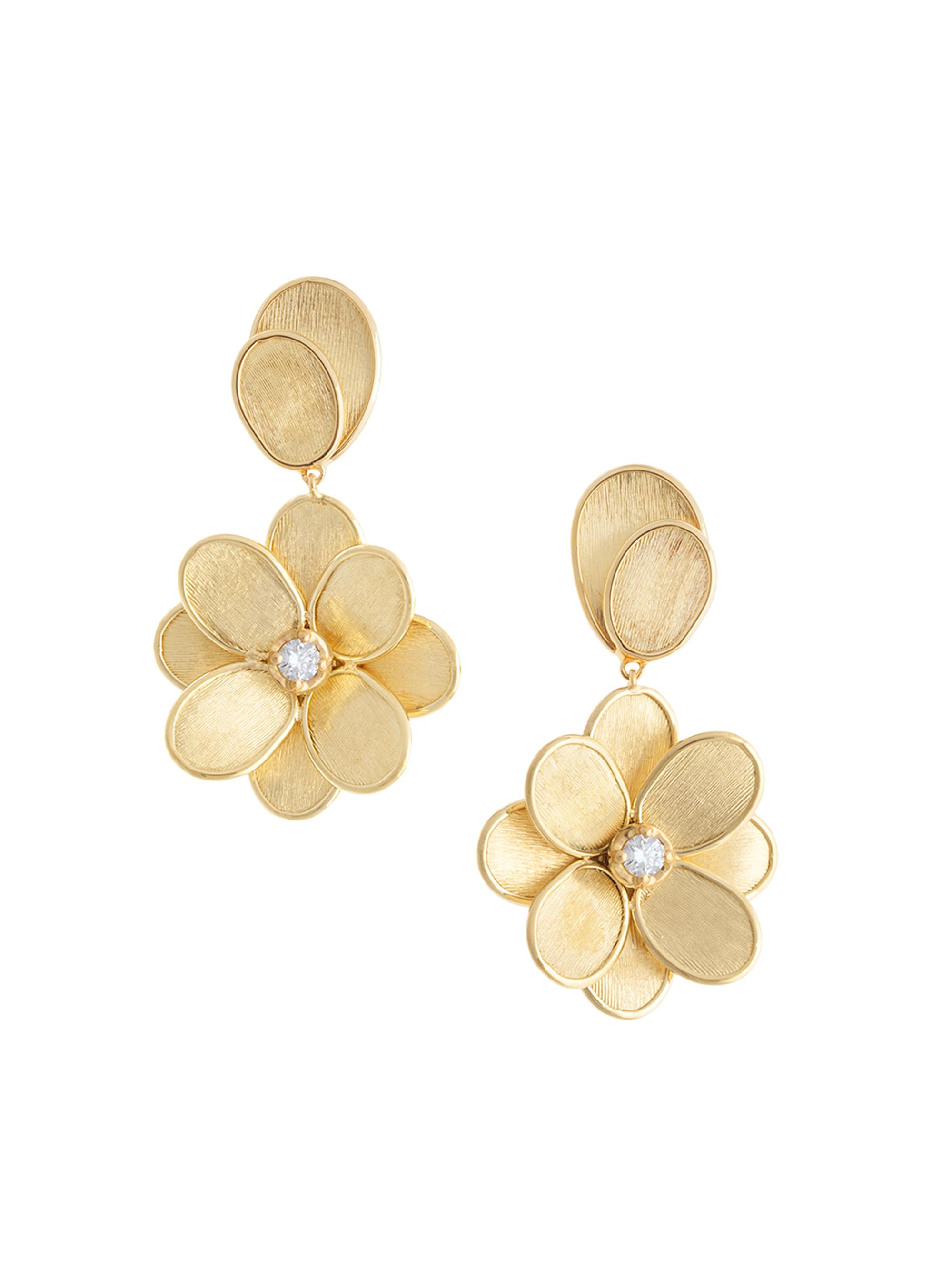 Marco Bicego Women's Petali 18K Yellow Gold & Diamond Flower Drop Earrings - Yellow Gold