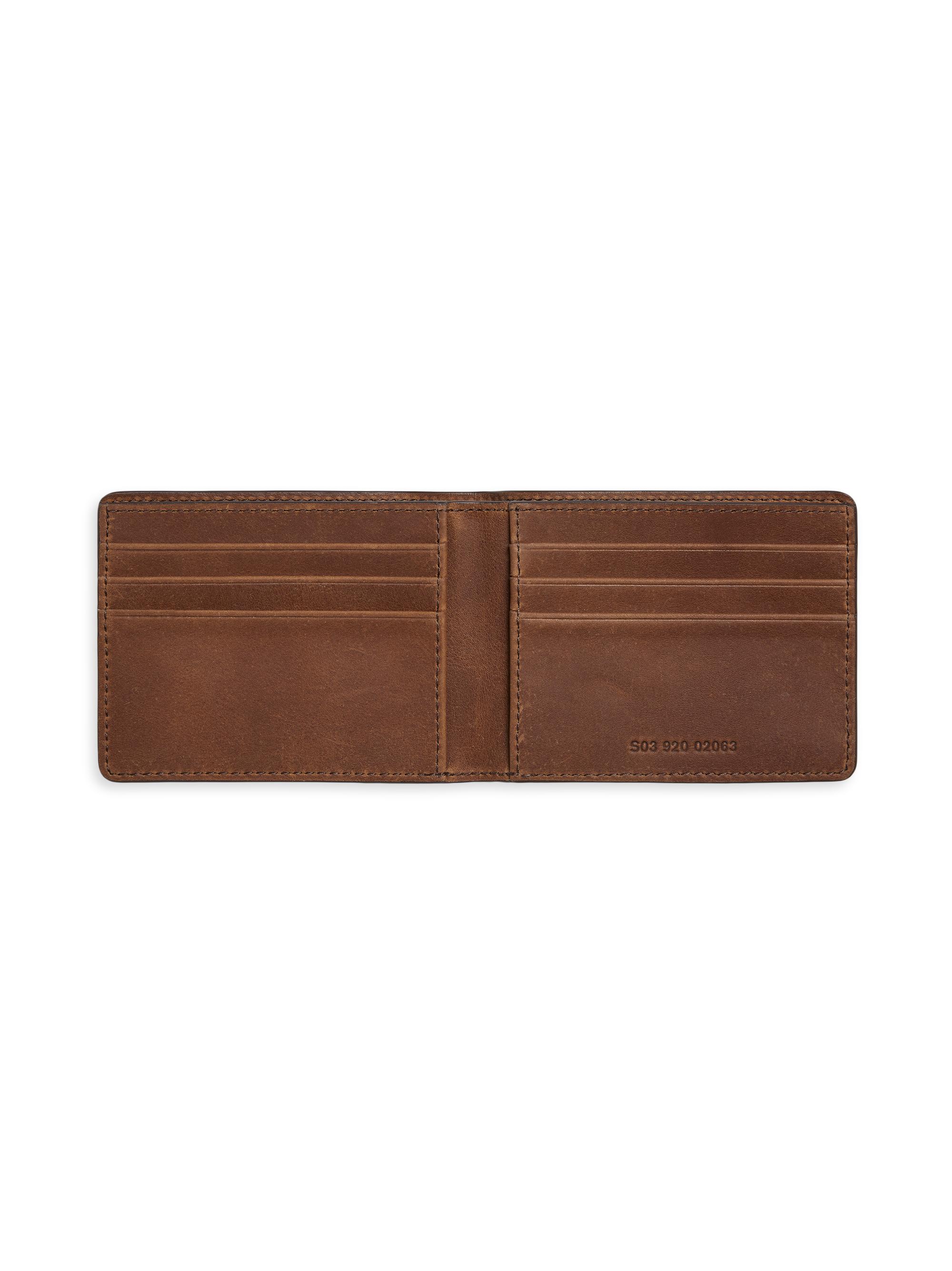 AL FASCINO Men's Penny Brown Leather Wallet - Casual Bifold Style (ChinnaBrown)