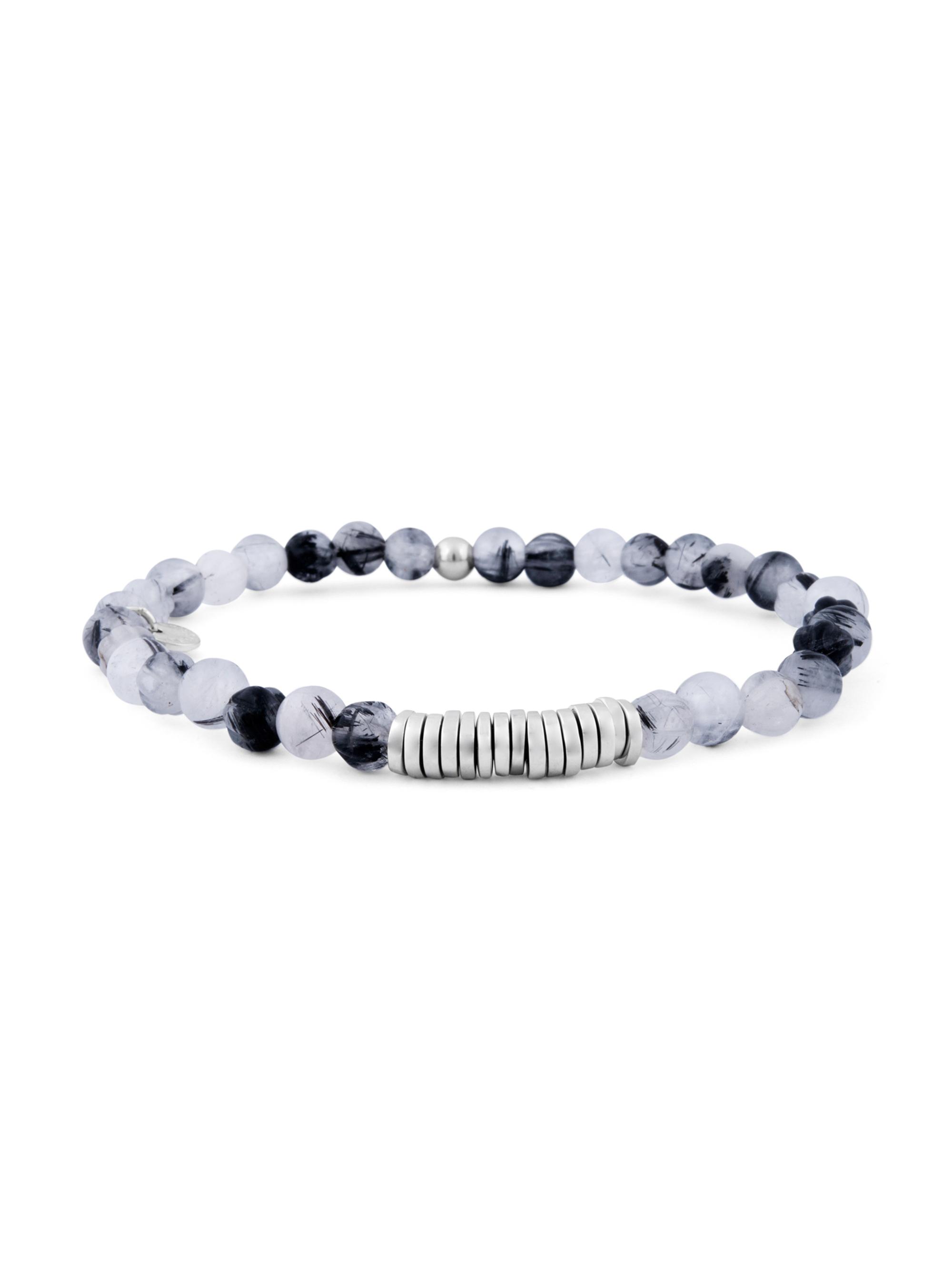 Tateossian Men's Classic Discs Karma Rutilated Quartz Bracelet