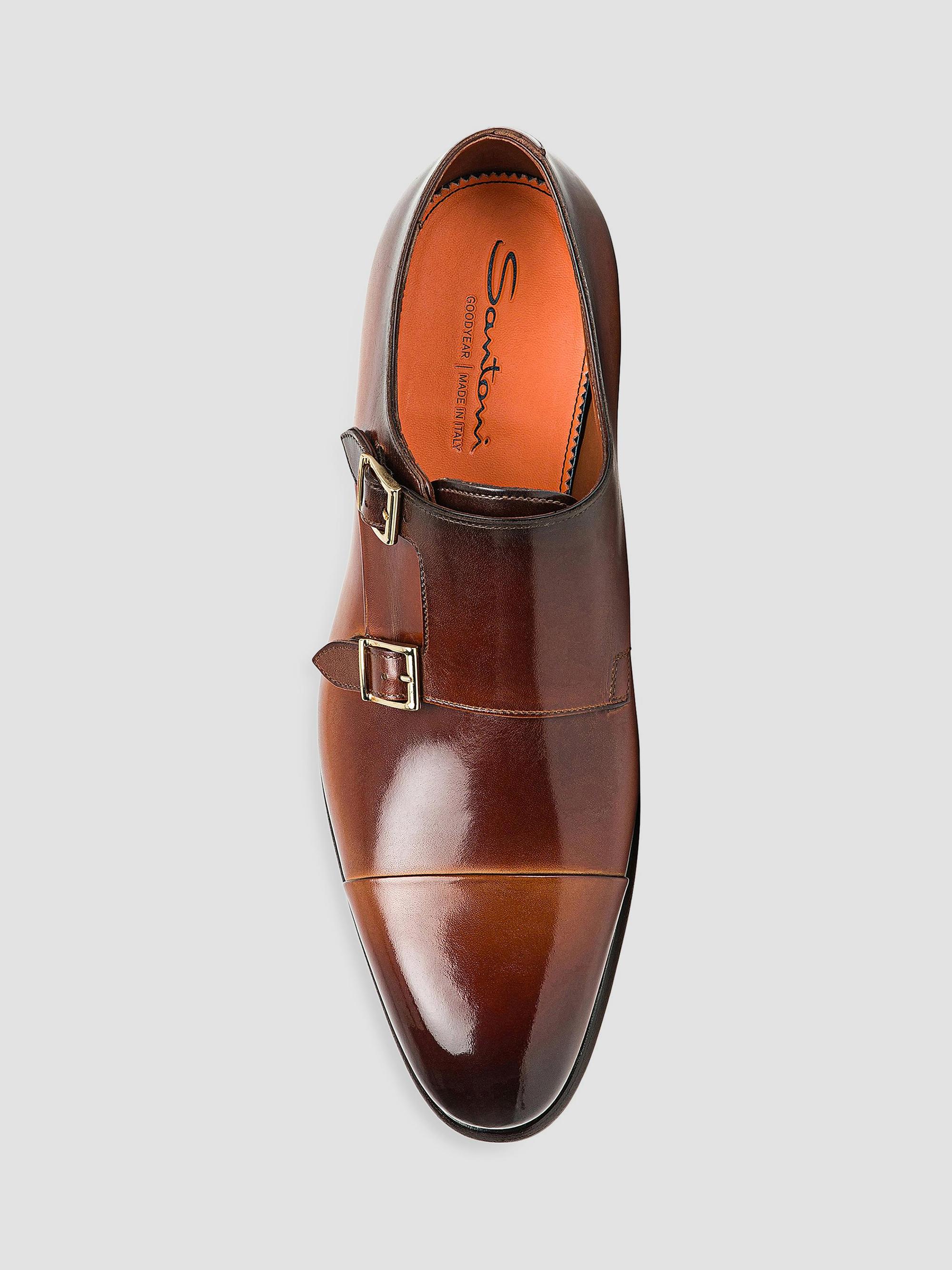 Santoni Ira Double Monk Strap Leather Dress Shoes | Saks Fifth Avenue