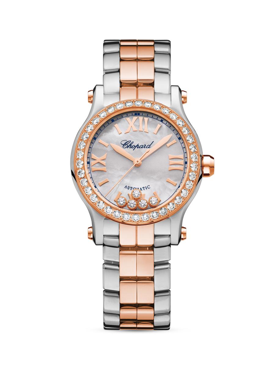 Chopard Happy Sport Two-Tone Diamond & Mother-Of-Pearl Watch