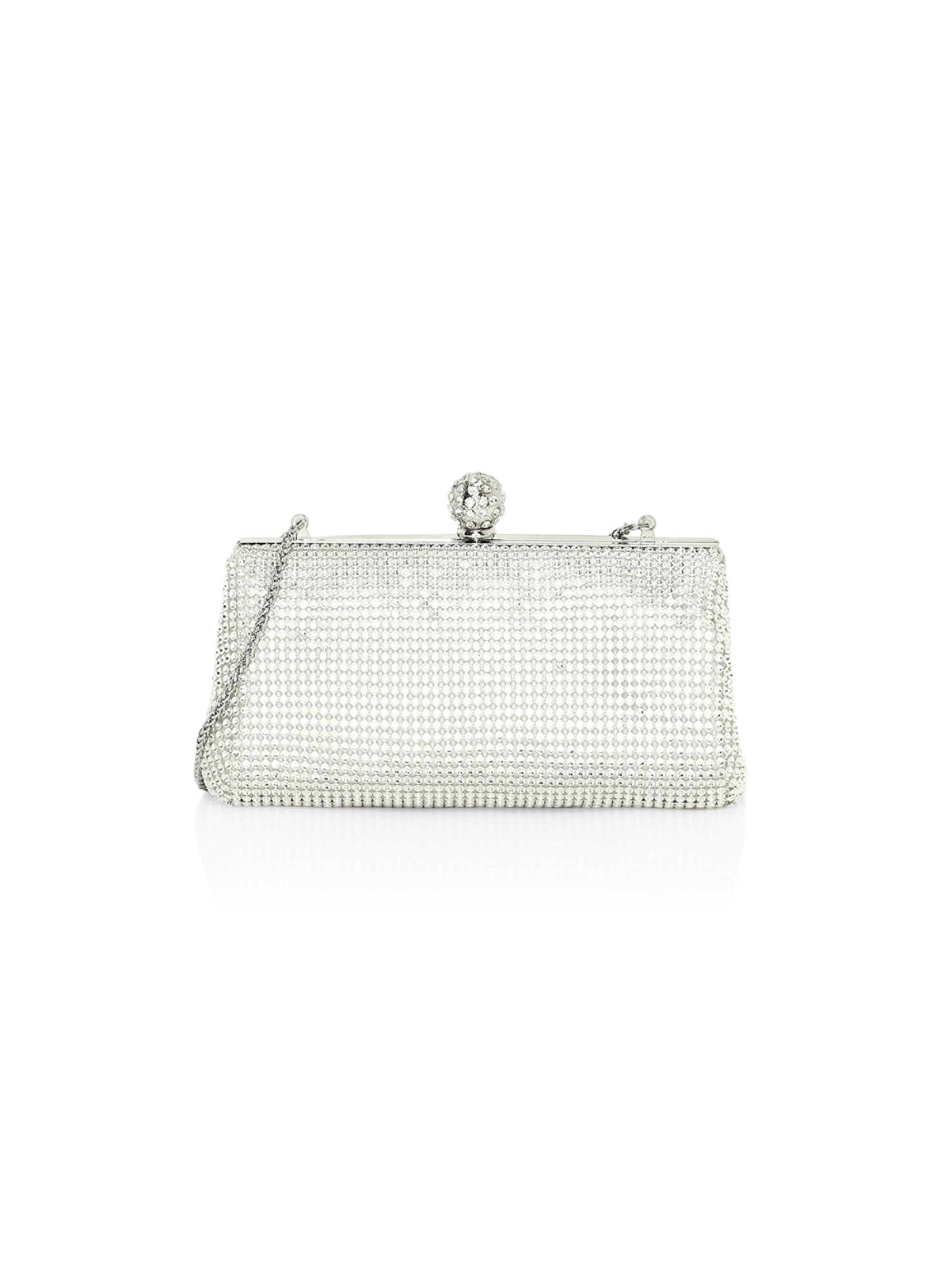 Whiting & Davis Women's Crystal Ball Metal Mesh Clutch - Gold