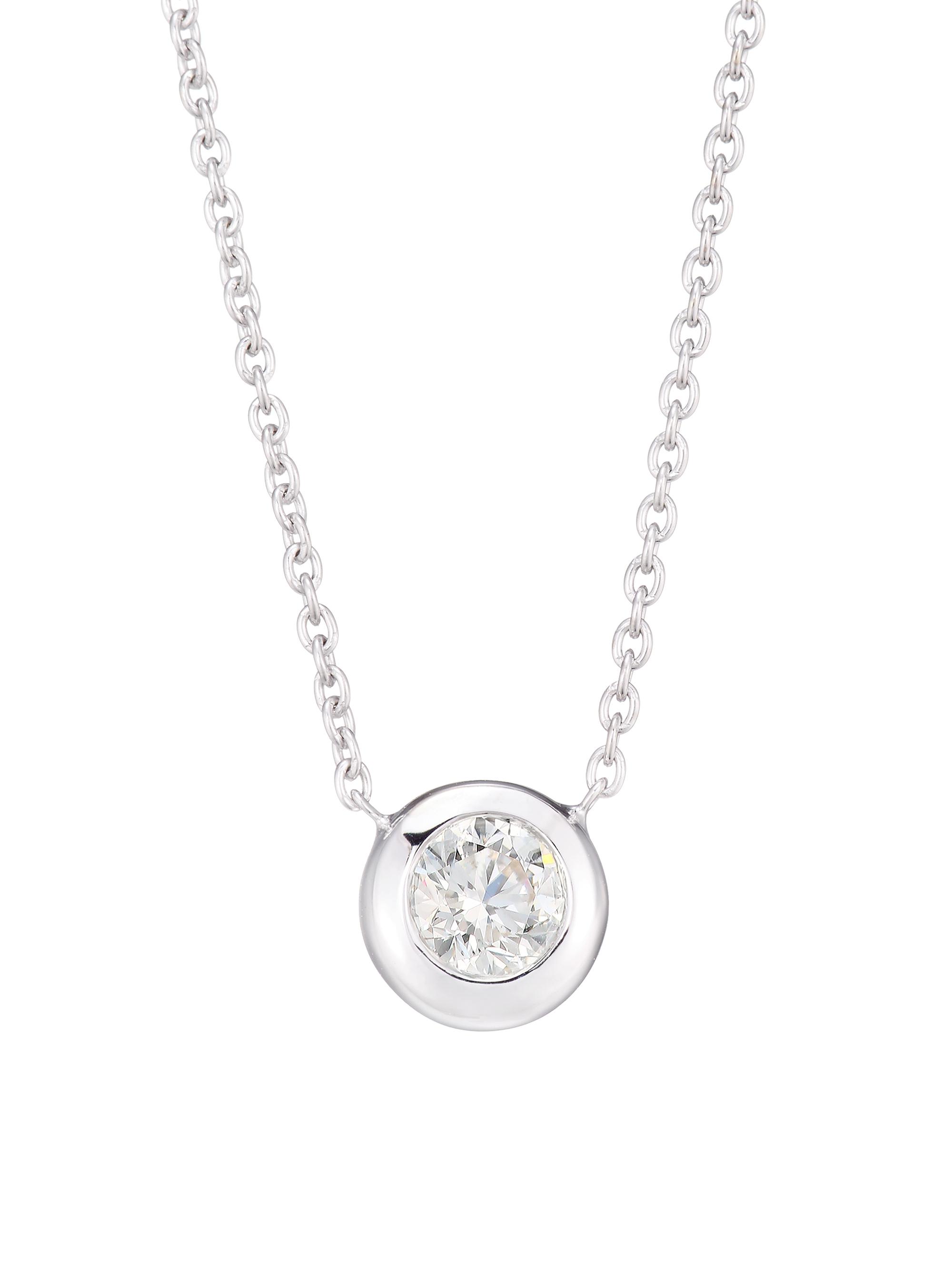 Roberto Coin Women's Diamond By The Inch 18K White Gold & Diamond Necklace - White Gold