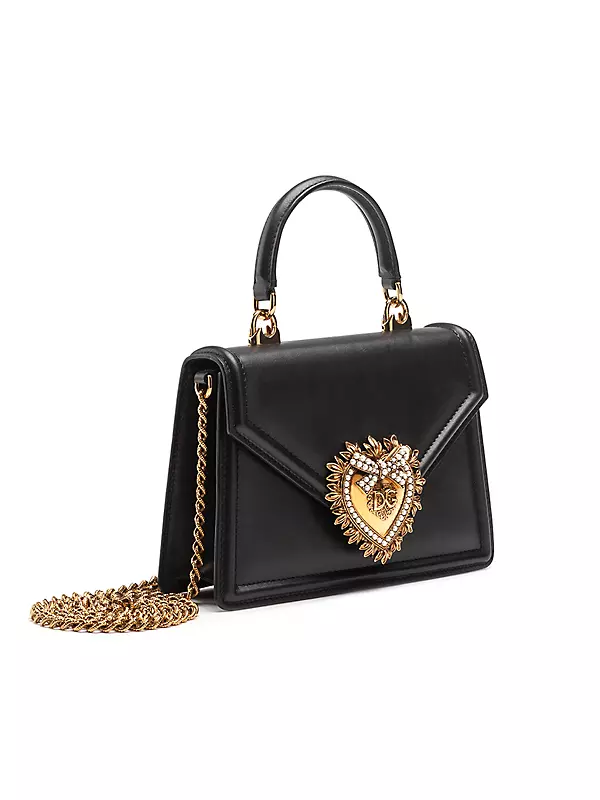 Dolce & Gabbana Devotion Mini Leather Top-Handle Bag White