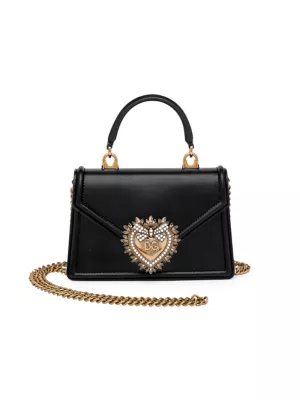 Shop Dolceu0026Gabbana Devotion Leather Top Handle Bag | Saks Fifth Avenue
