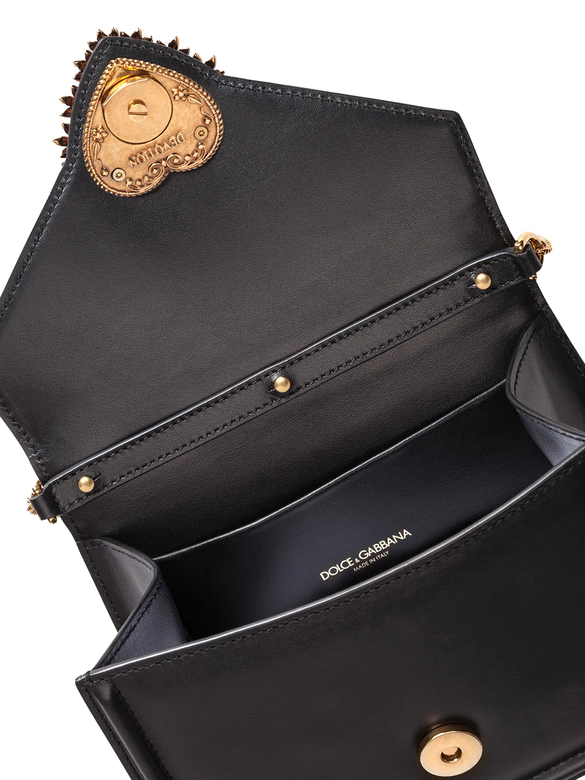 Dolce&Gabbana Devotion Leather Top Handle Bag | Saks Fifth Avenue