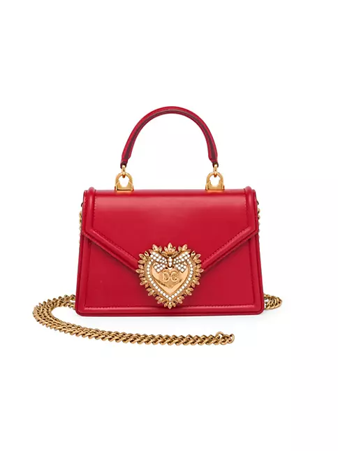 Dolce & Gabbana Women's Devotion Leather Top Handle Bag Red