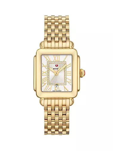 Deco Madison Mid Gold Diamond Dial Watch