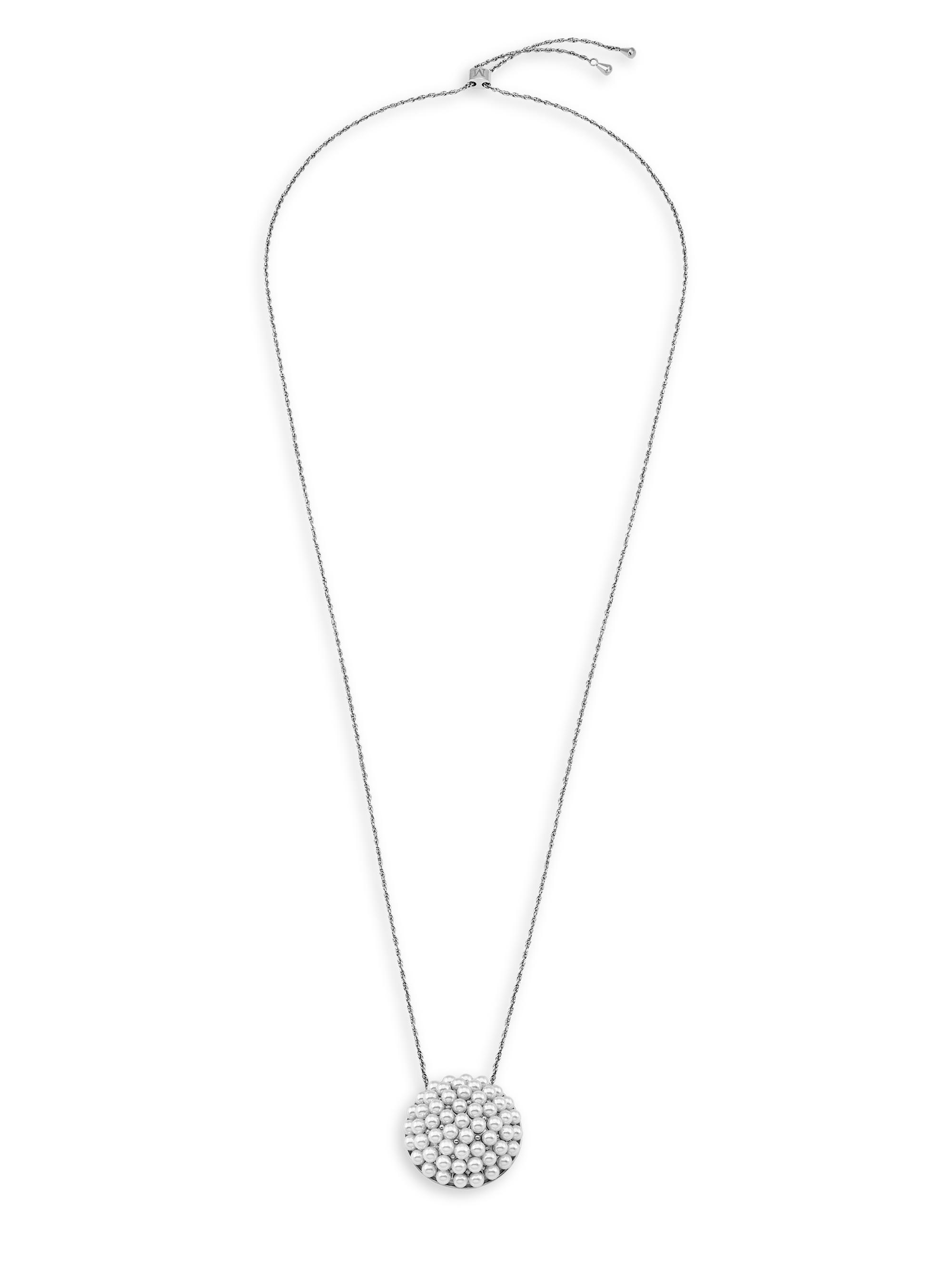 Majorica Women's Allegra Long Steel Faux-Pearl Chain Necklace