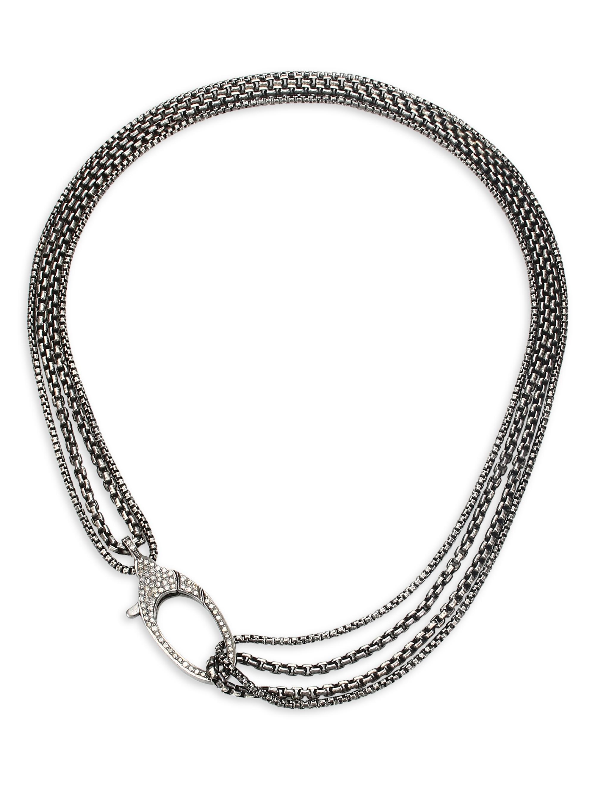 Nina Gilin Women's Diamond Necklace - Silver