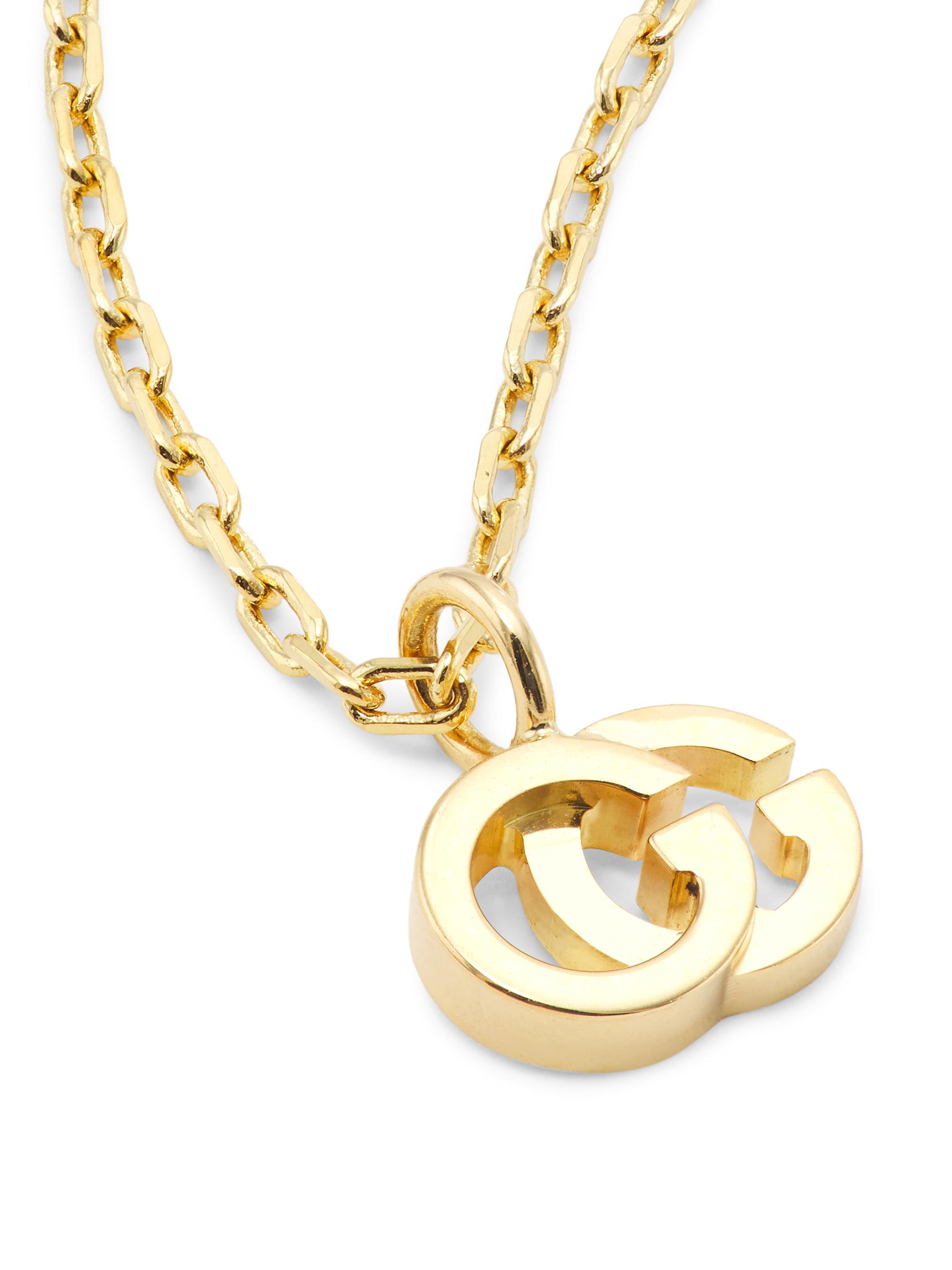 Gucci Running GG 18K Yellow Gold & Blue Topaz Necklace | Saks