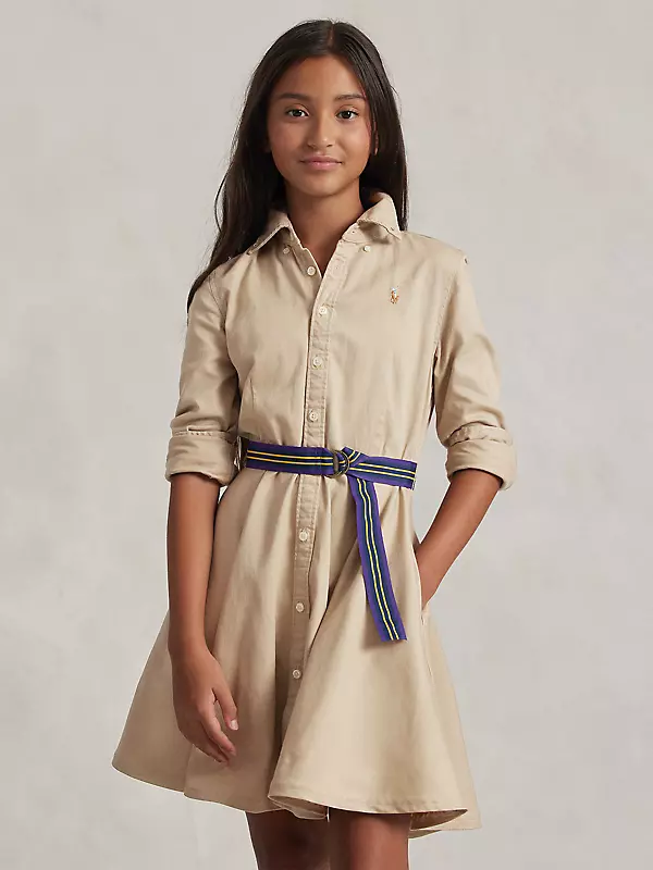 Shop Polo Ralph Lauren Little Girl's & Girl's Belted Chino Dress