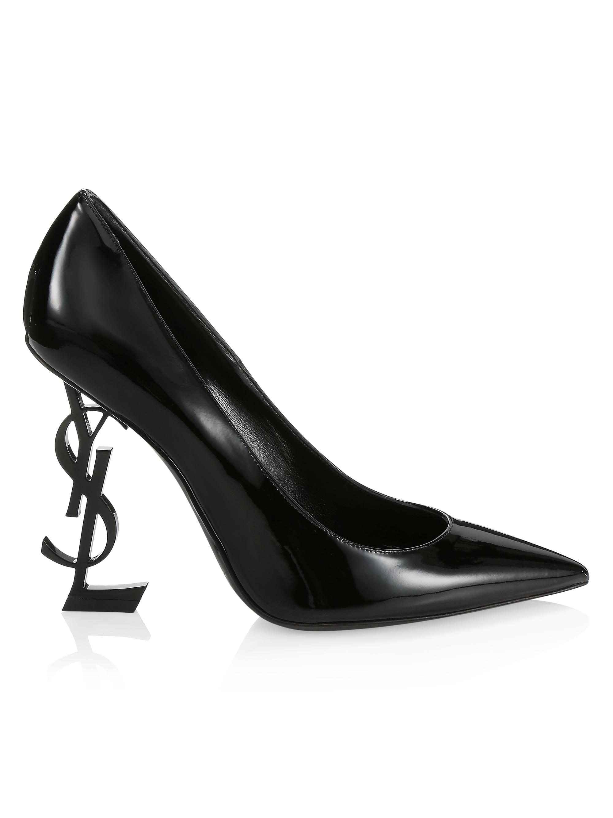Saint Laurent Women's Opyum Point-Toe Patent Leather Pumps - Black - Women's Clothing