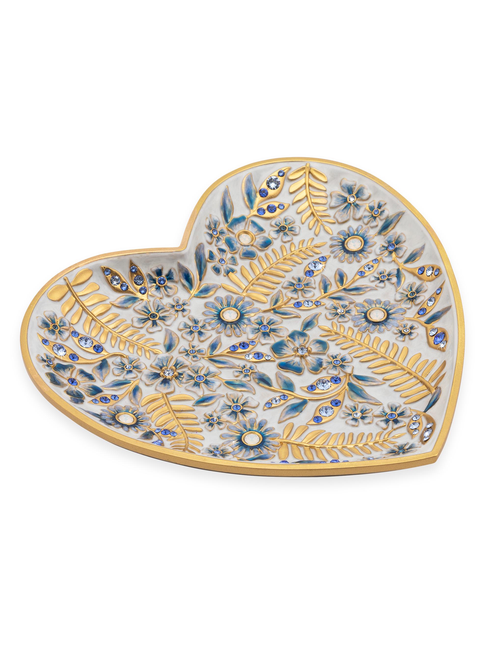 Jay Strongwater Aria Floral Heart Tray