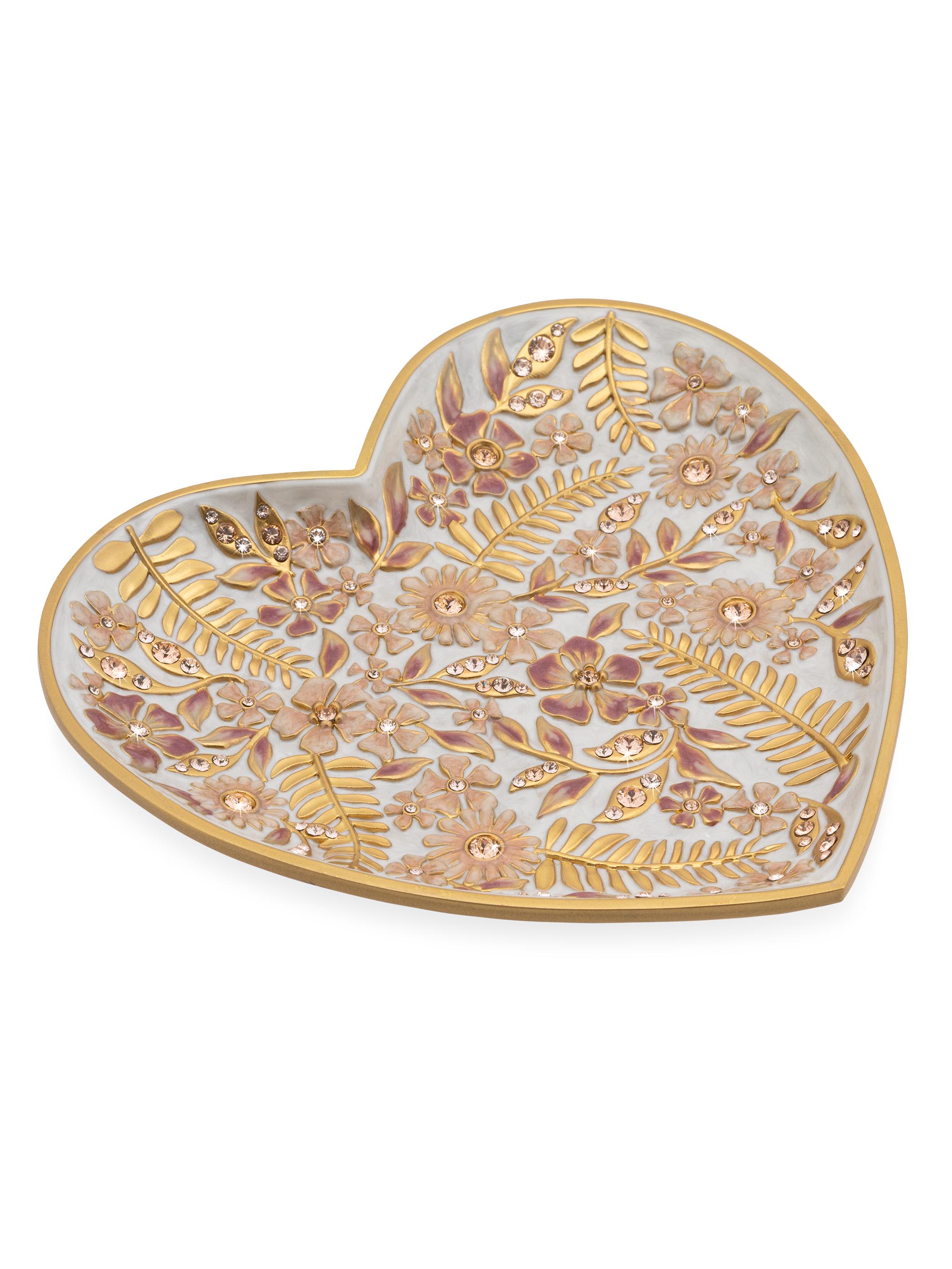 Jay Strongwater Aria Floral Heart Tray